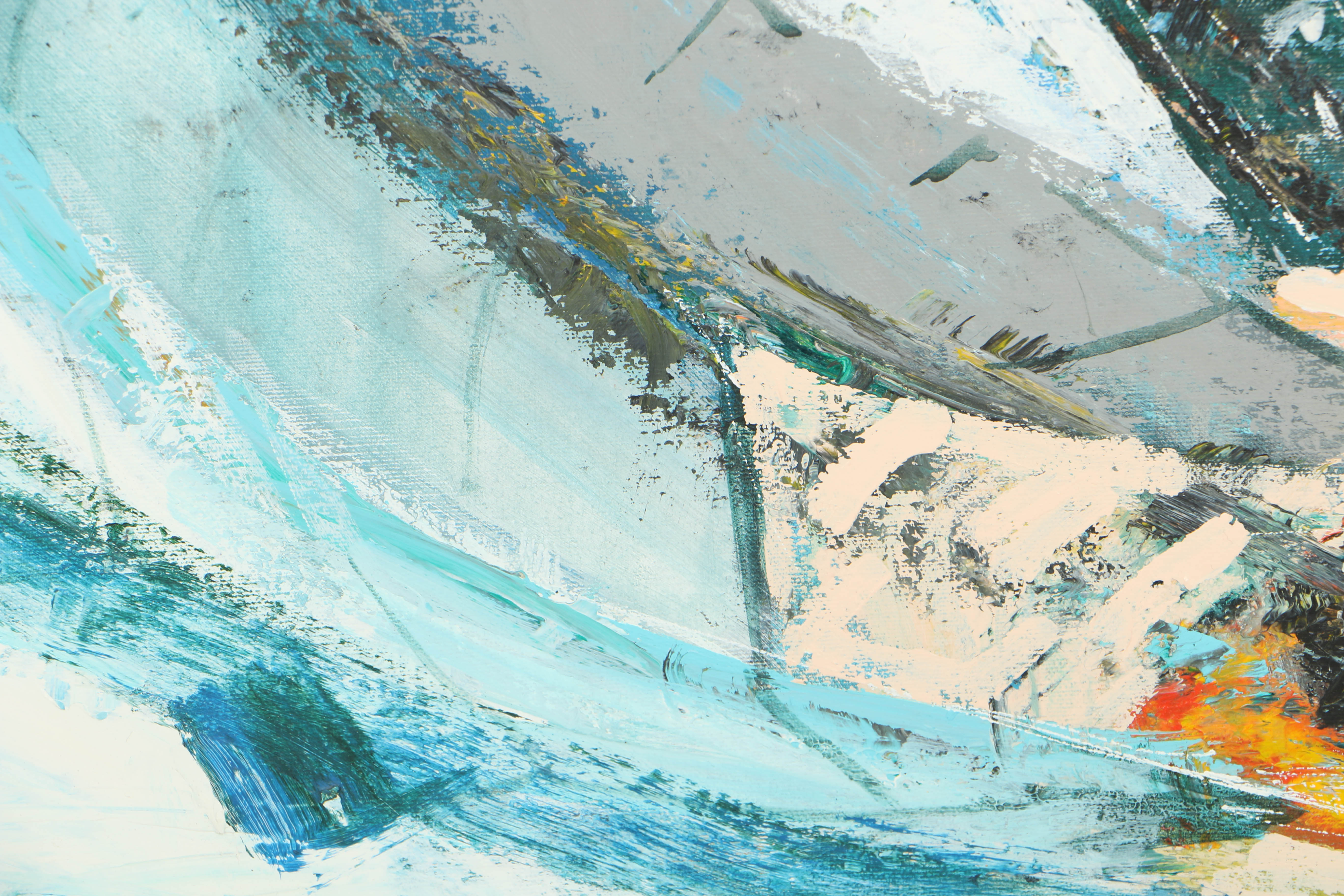 Kerry Hallam Abstract Oil Painting on Canvas of Marine Scene EBTH