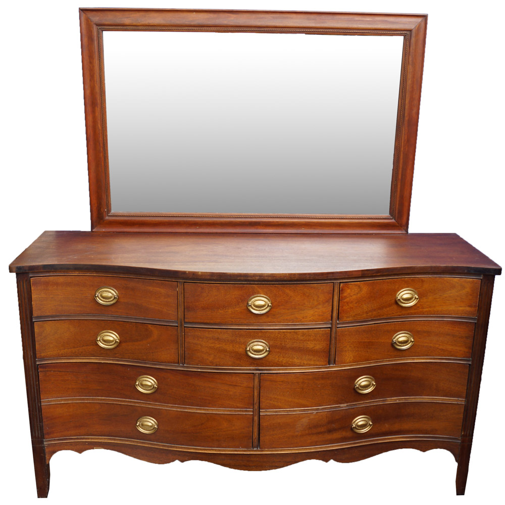 Hepplewhite Style Dresser with Mirror by Dixie EBTH