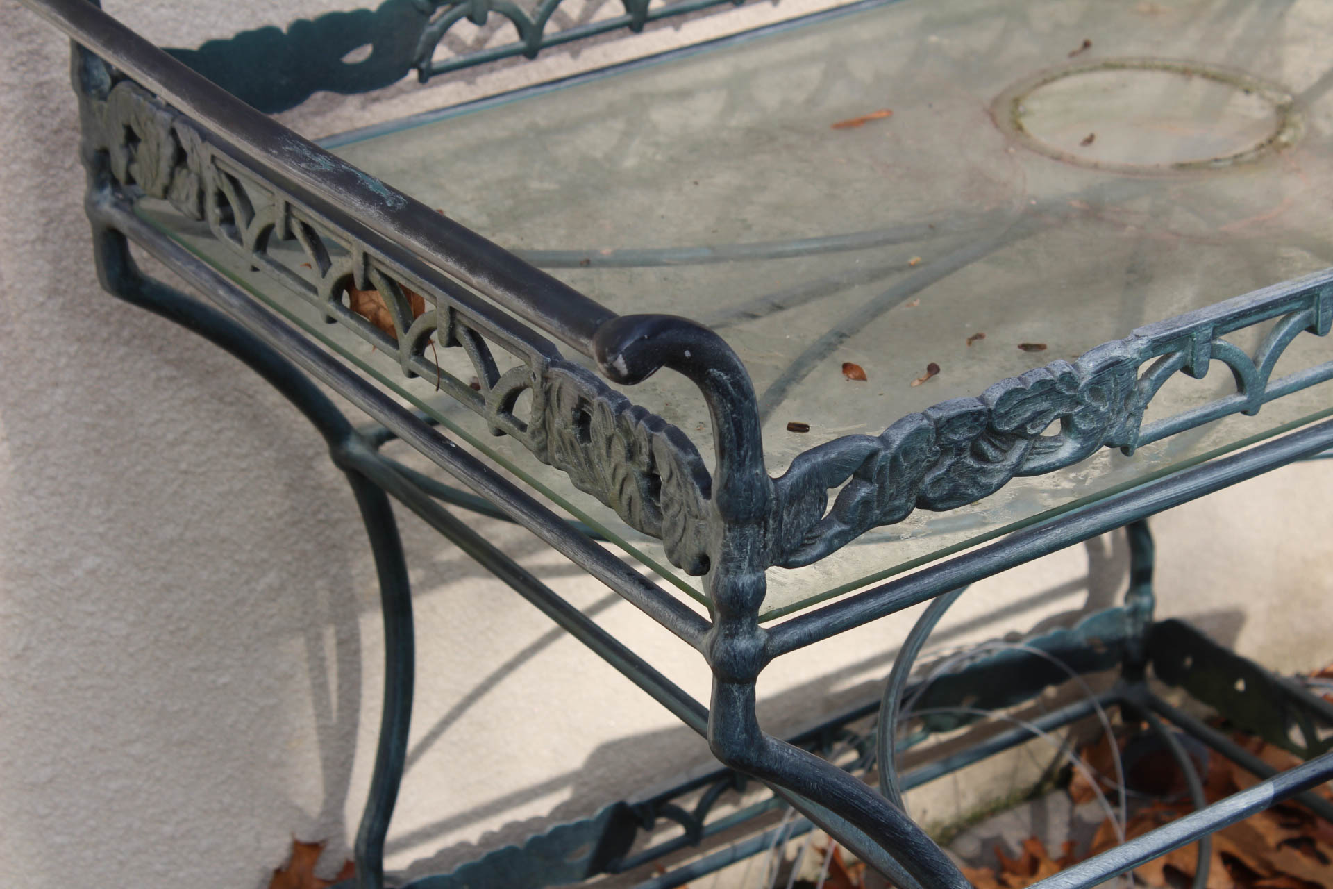 Woodard Wrought Iron Patio Bar Cart and Side Table EBTH