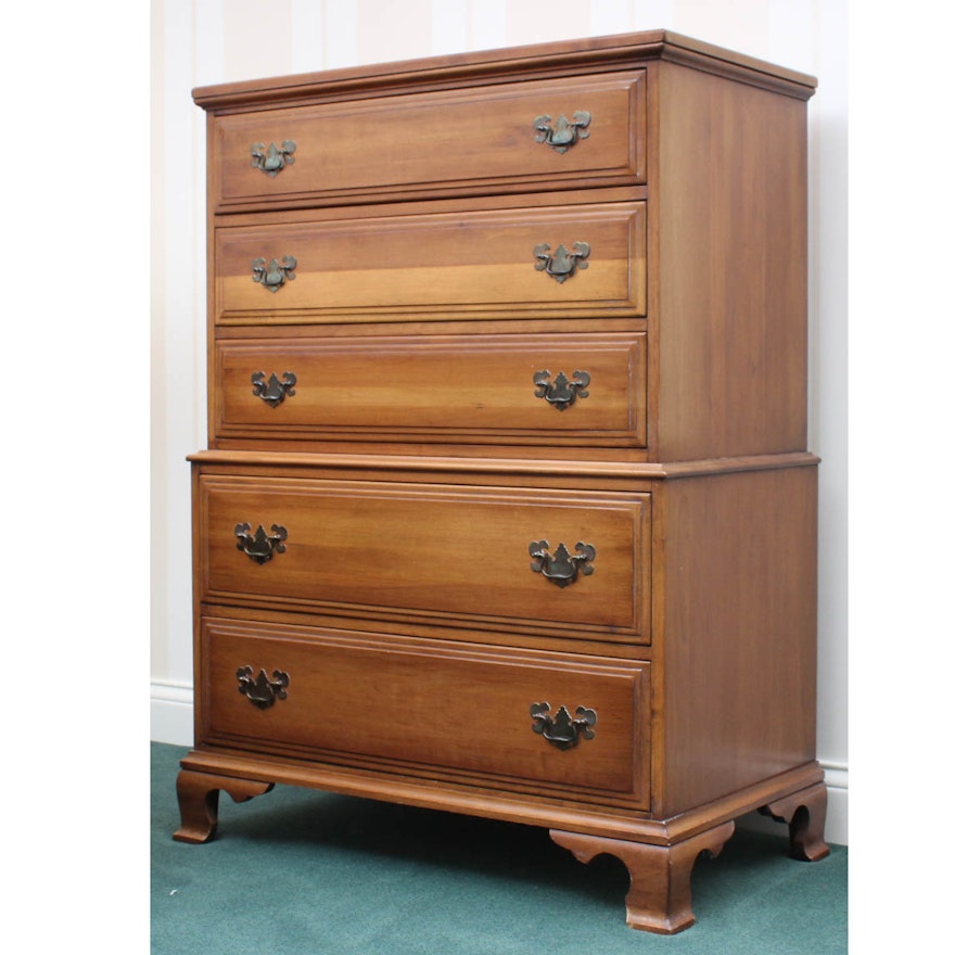 Vintage Cherry Wood Dresser By Davis Cabinet Company Ebth