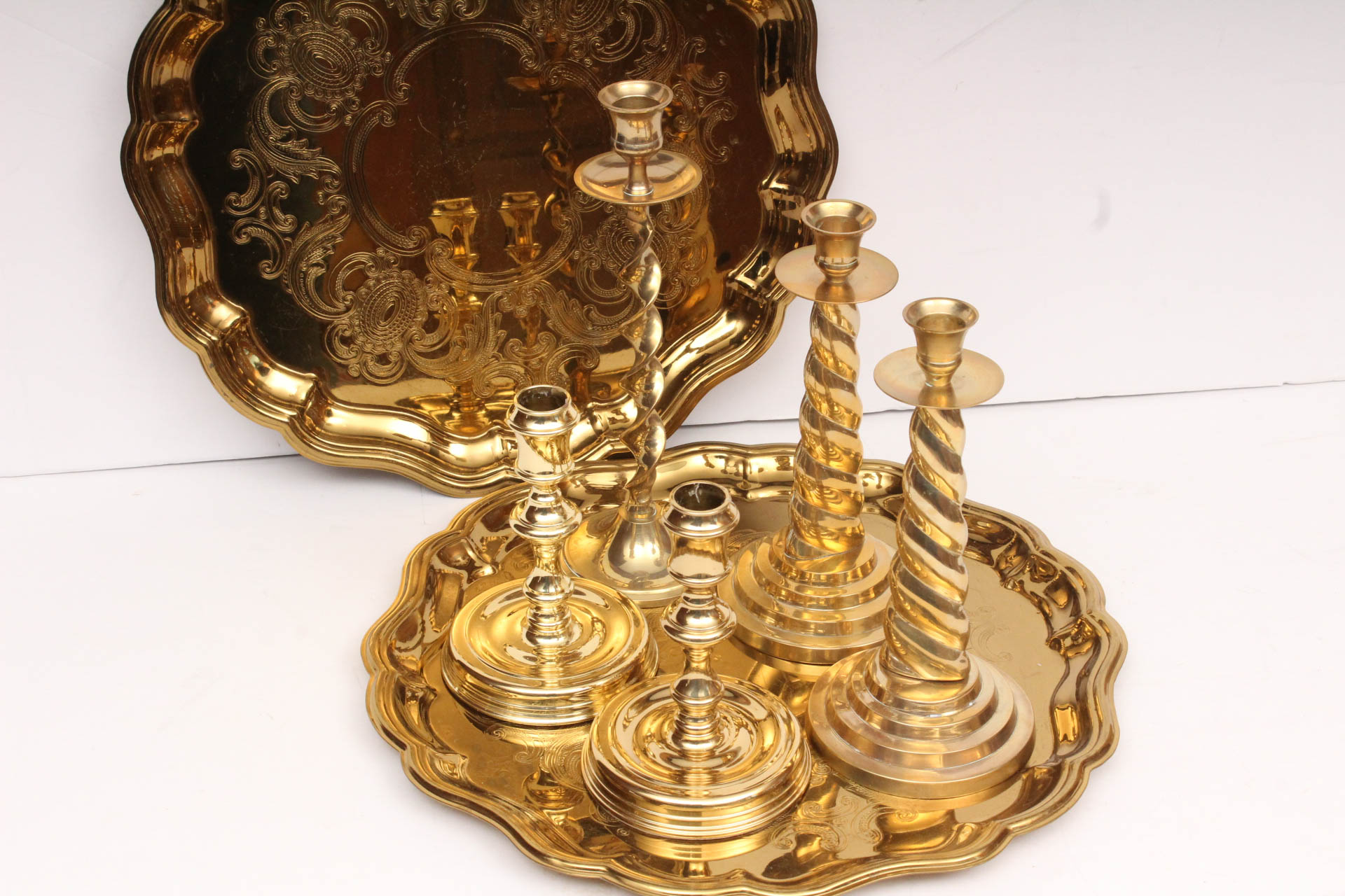Vintage Brass Table Decor Featuring Baldwin EBTH