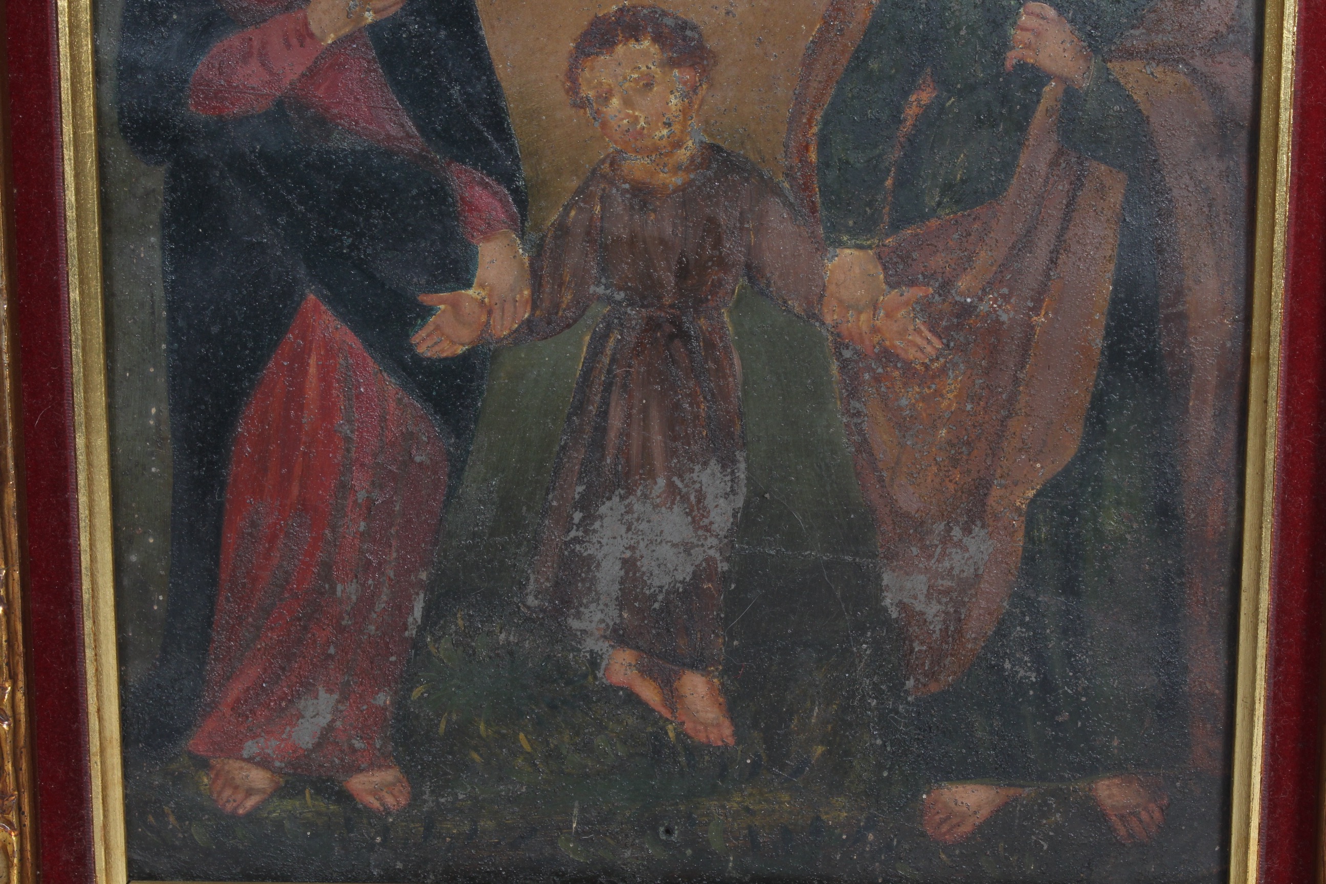 Framed Antique Religious Painting on Tin EBTH