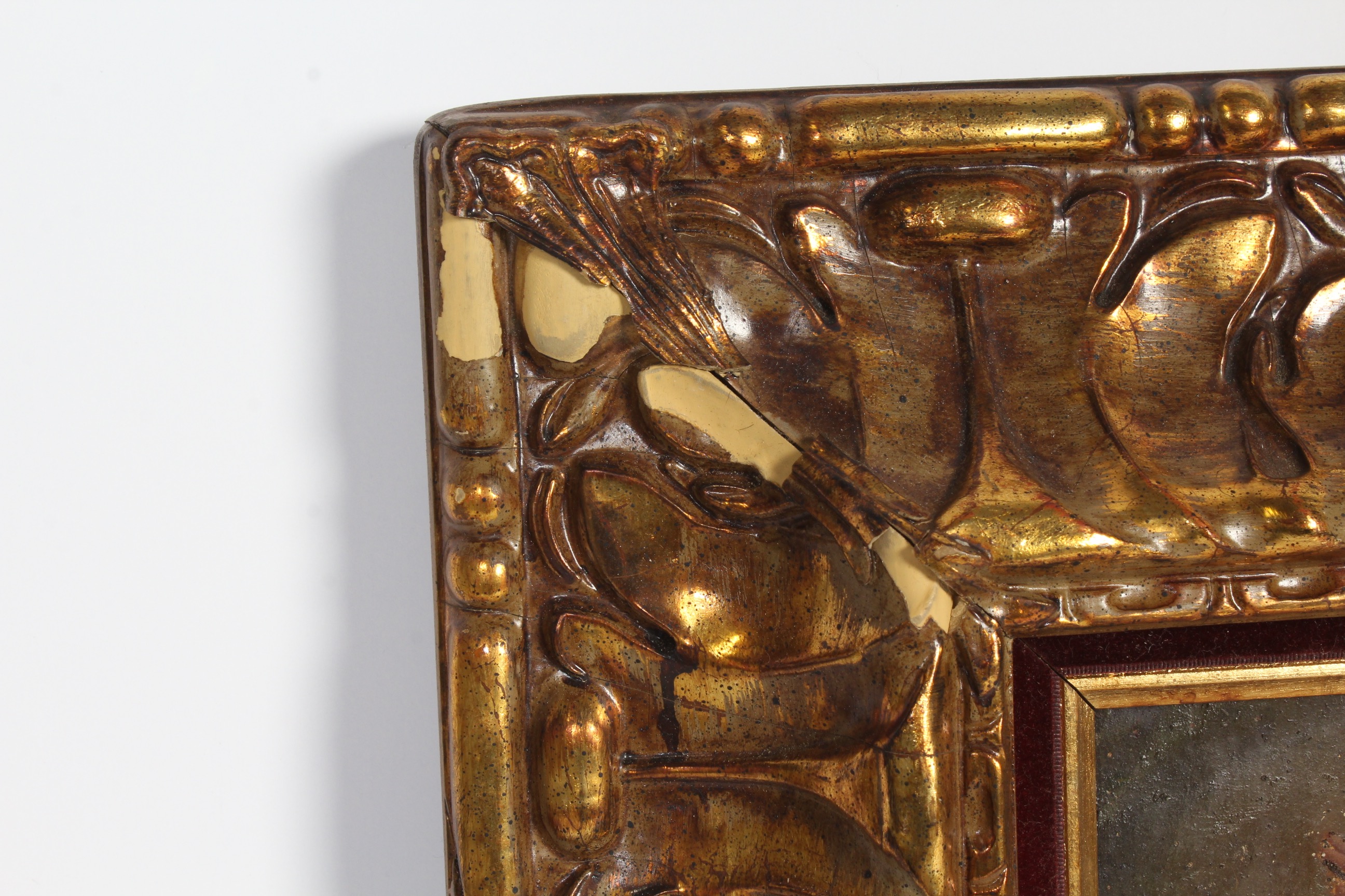 Framed Antique Religious Painting on Tin EBTH