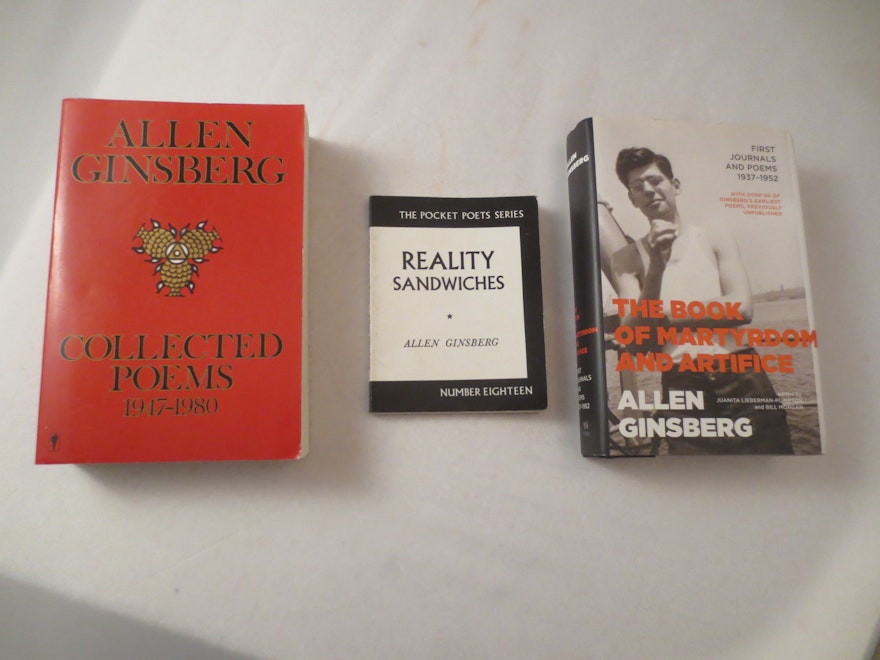 3 Allen Ginsberg Books Including The Book Of Martyrdom And Sacrifice And Reality - 