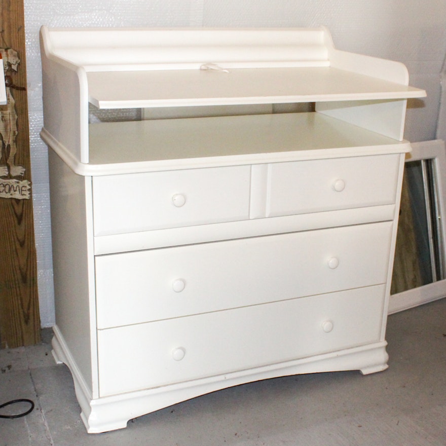 Morigeau Lepine White Veneer Changing Table Ebth