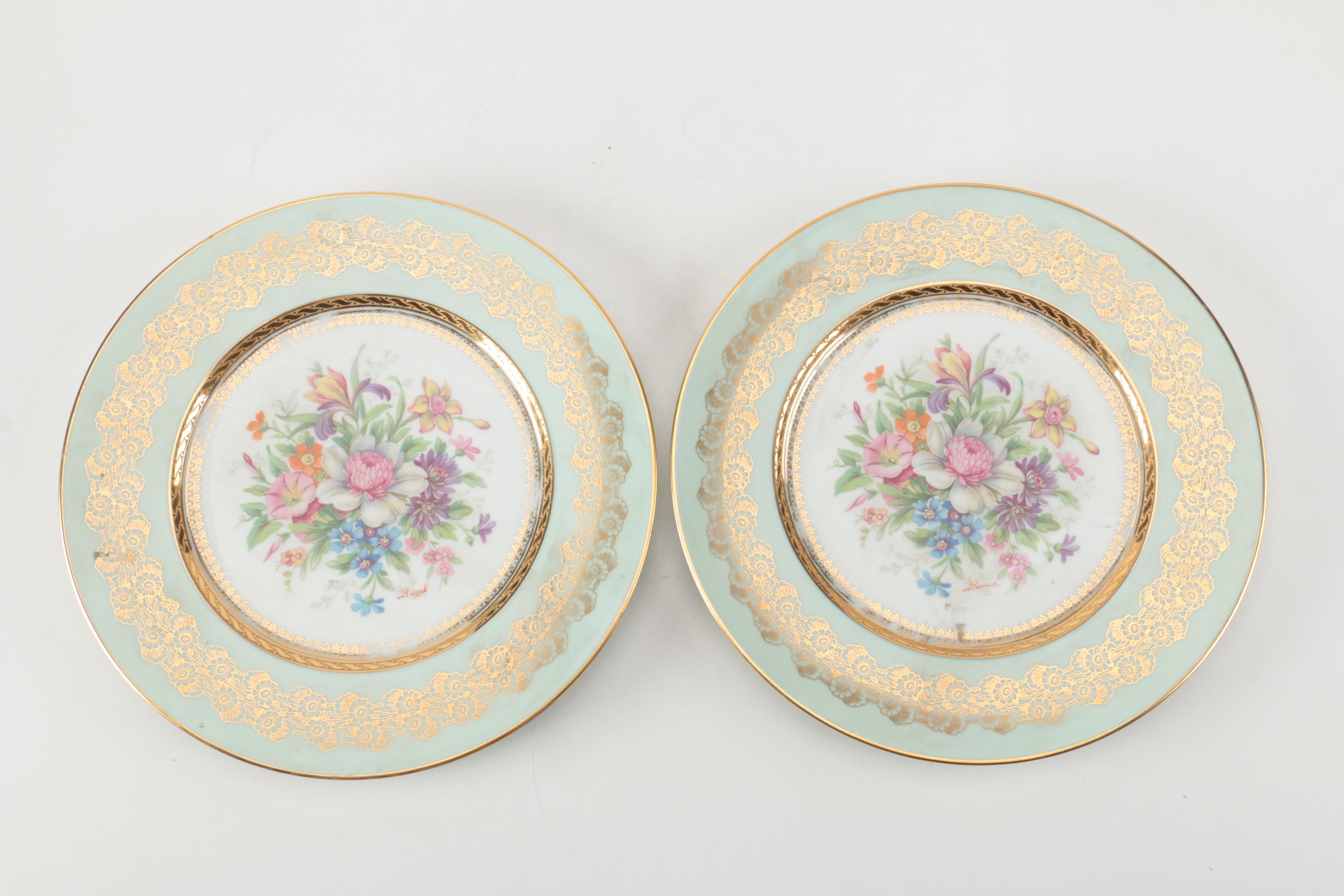 Vintage Elite Rehausse Main Limoges Porcelain Plates EBTH