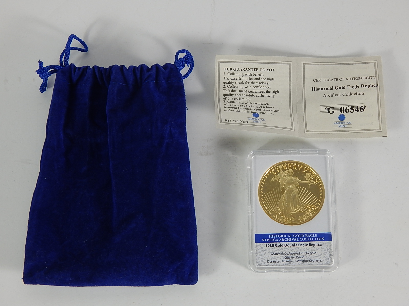 1933 Gold Double Eagle Replica From American Mint