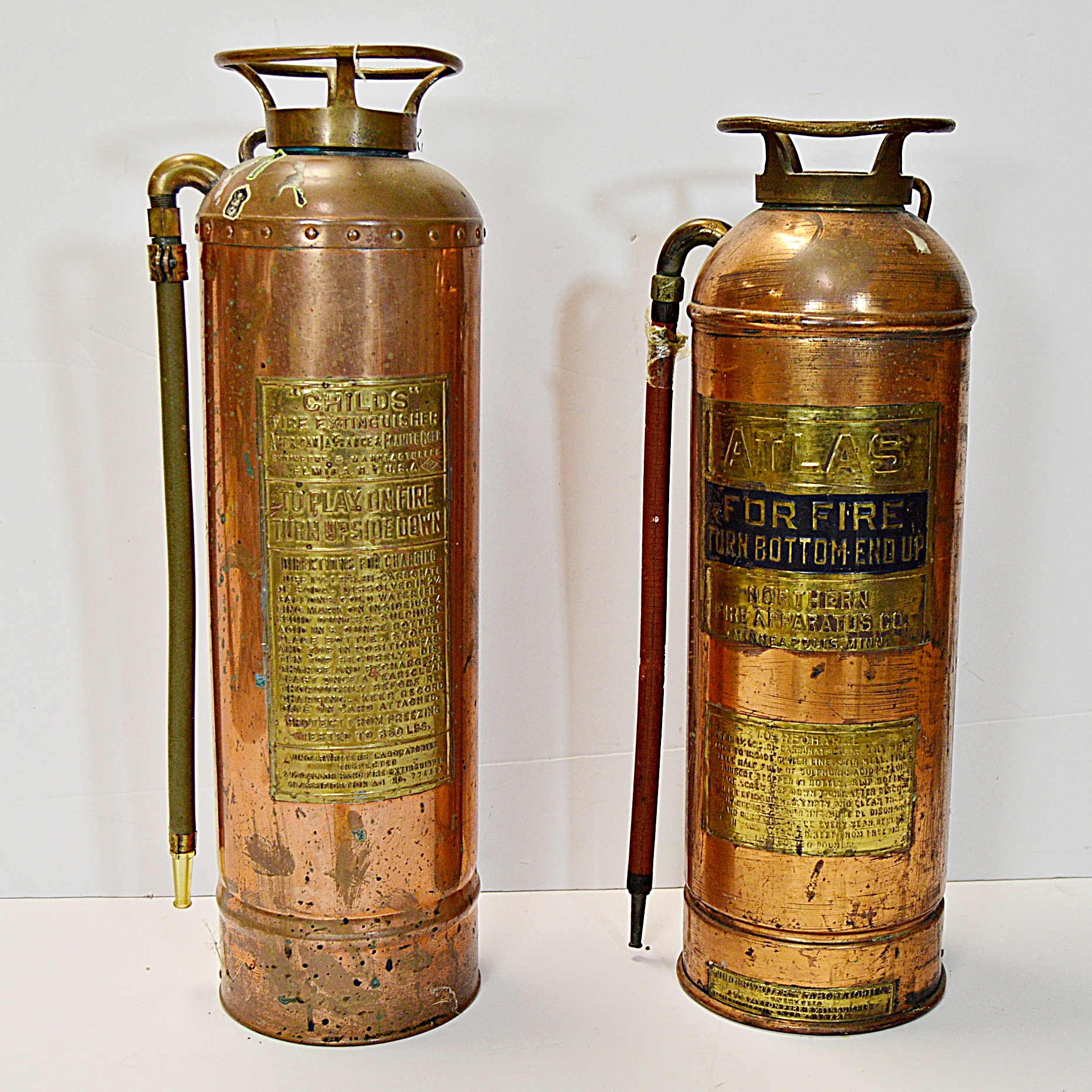 Vintage Copper and Brass Fire Extinguishers EBTH