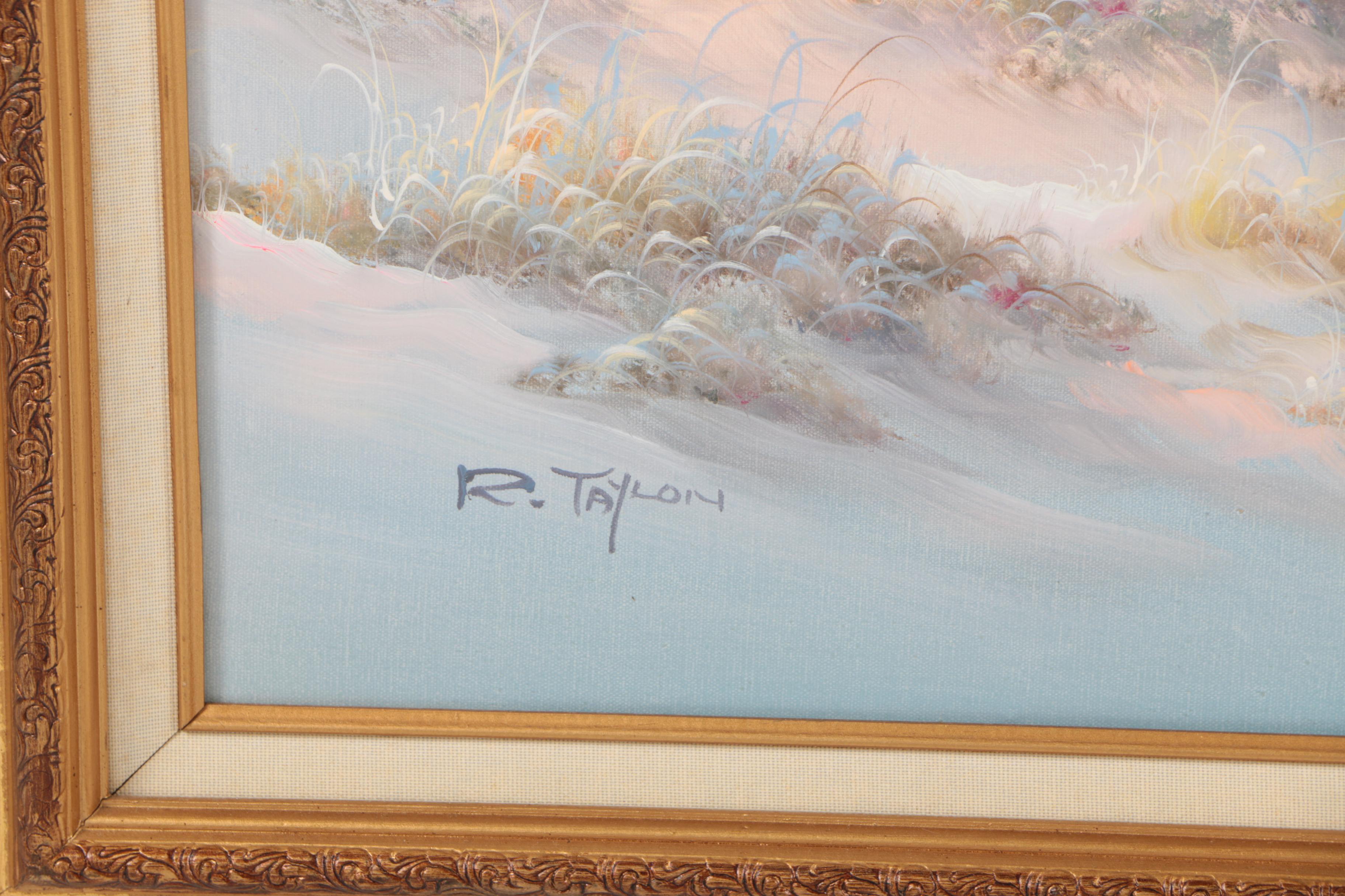 R. Taylor Oil Painting of a Lighthouse EBTH