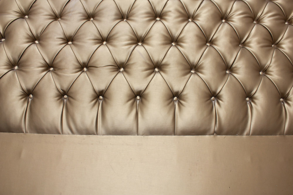 KingSize Gold Satin Tufted Bed Frame by Mitchell Gold and Bob Williams