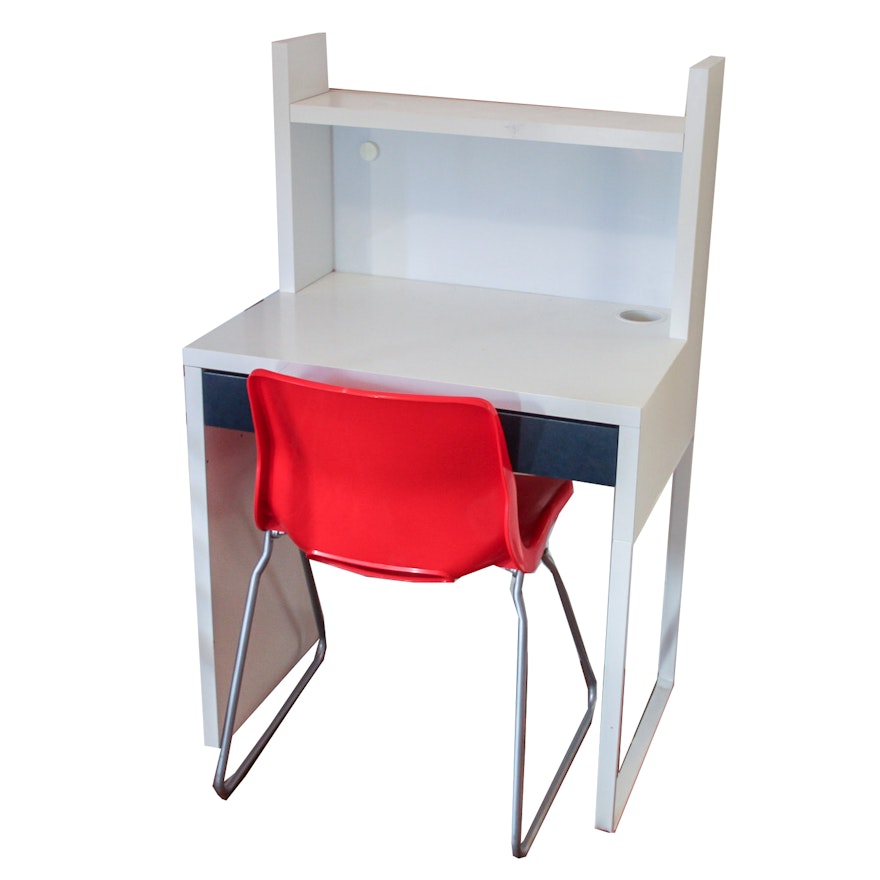 Computer Desk And Molded Chair By Ikea Ebth Computer Desk And Molded Chair By Ikea