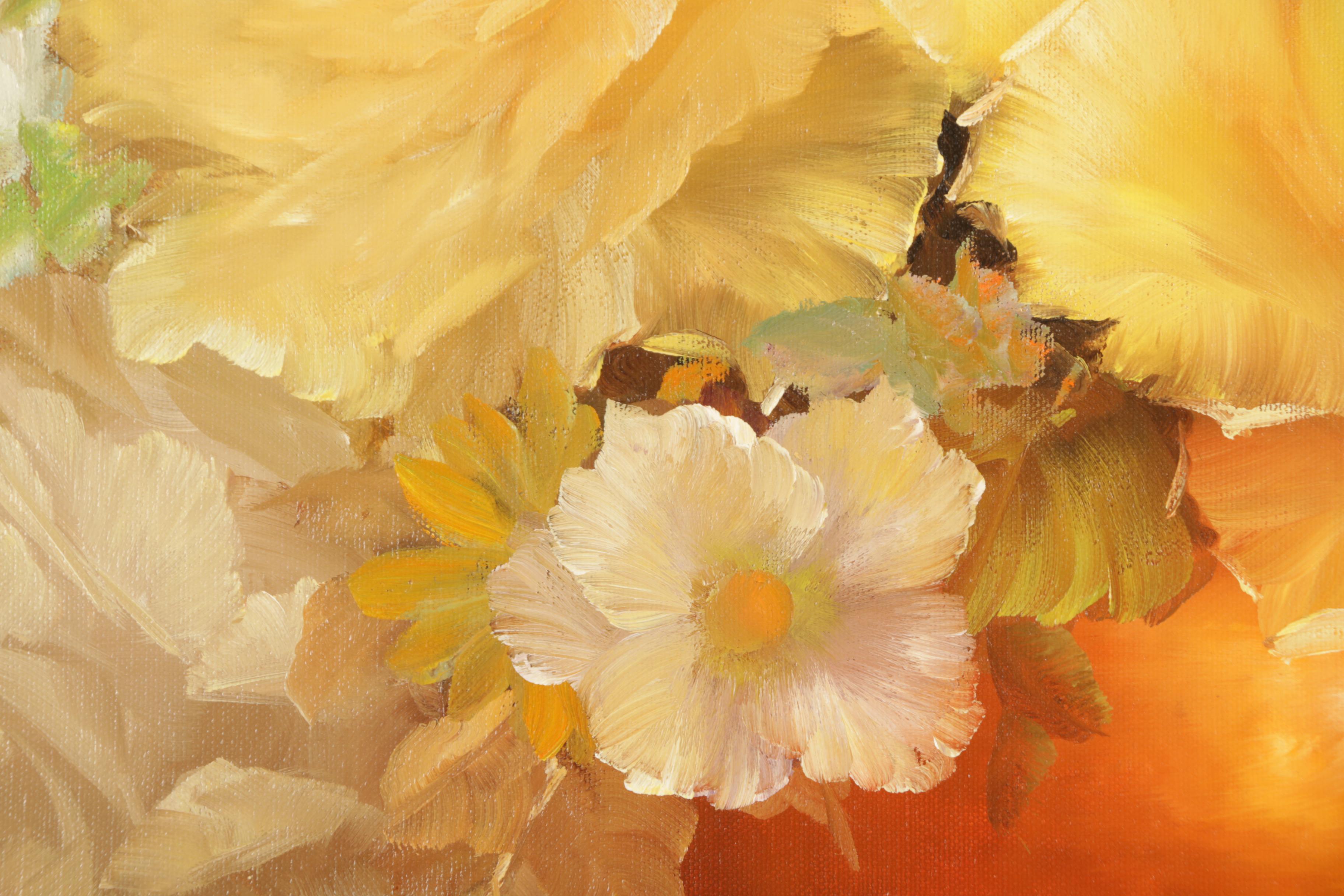 Gary Jenkins Oil Painting on Canvas Floral Still Life EBTH