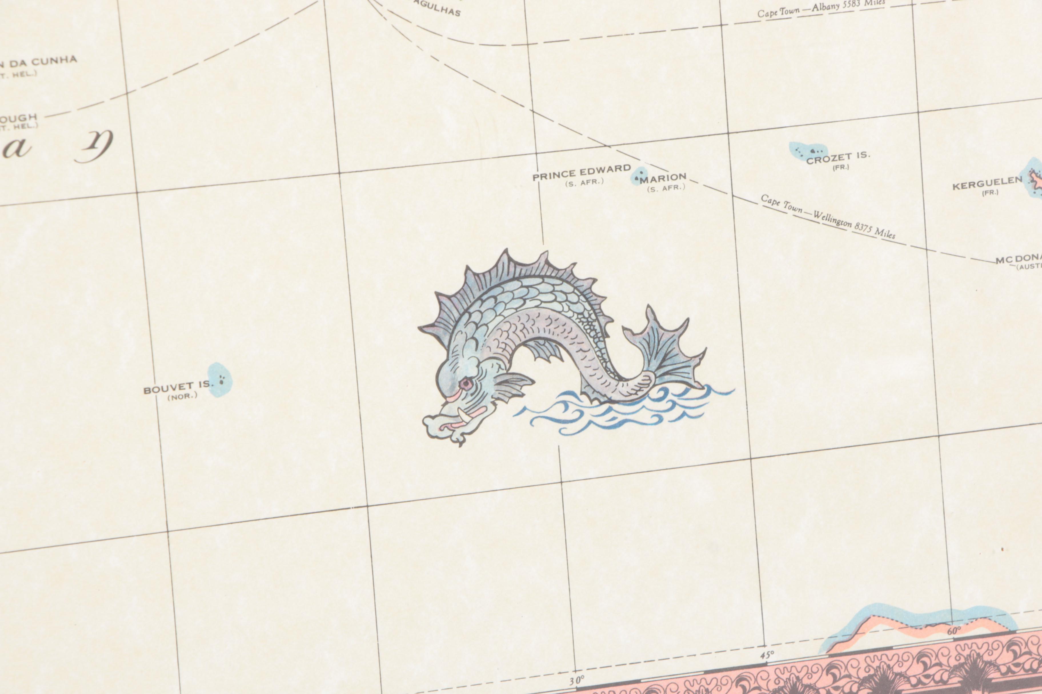 Reproduction Print Map "Rand McNally Signature Series World" | EBTH