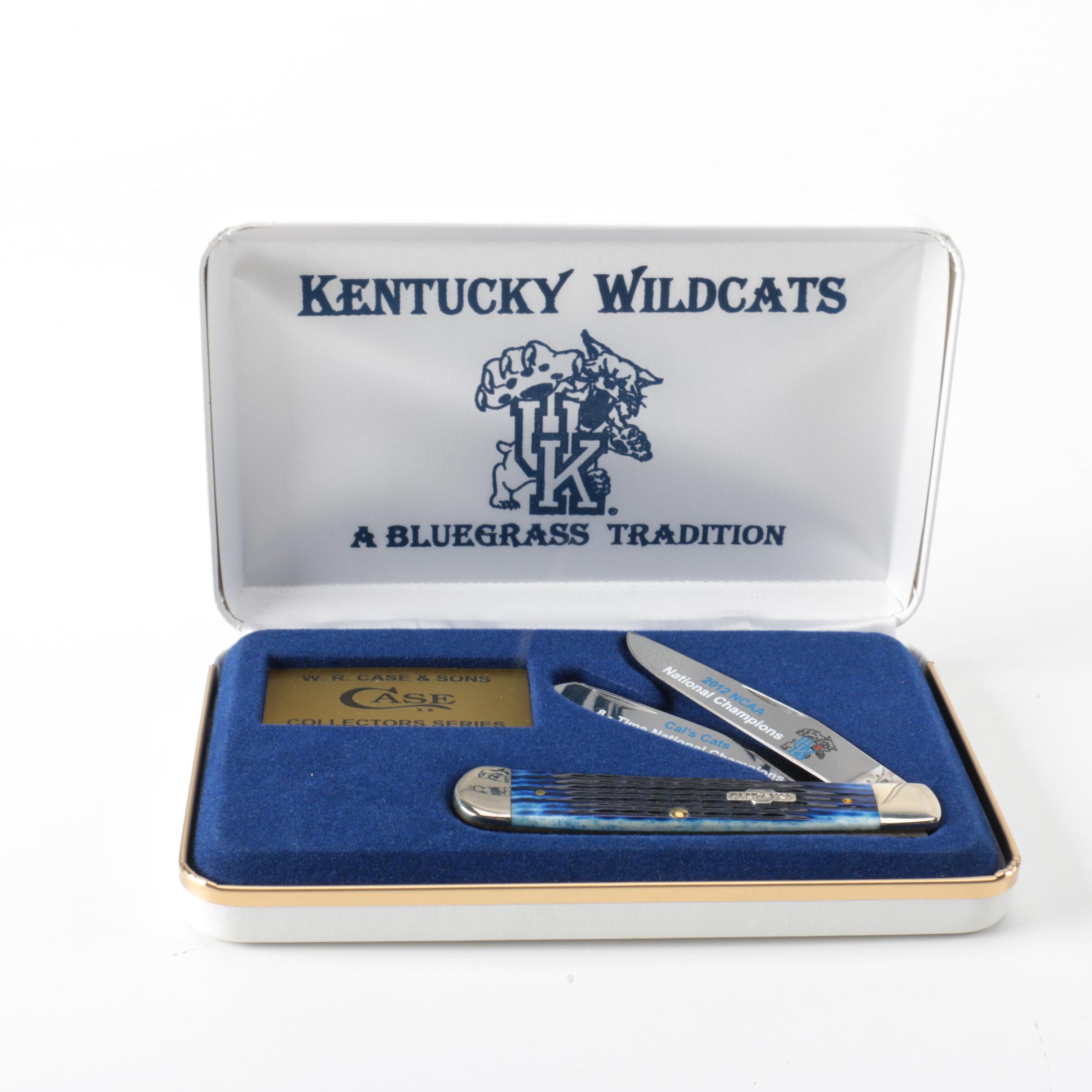 Kentucky Wildcats Case XX Collectors Series Pocket Knife with Blue Dyed