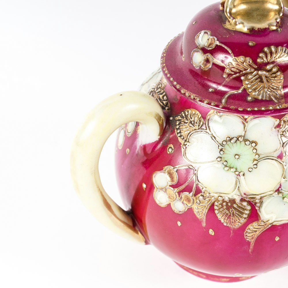 Japanese Hand-Painted Porcelain Cherry Blossom Tea Service | EBTH