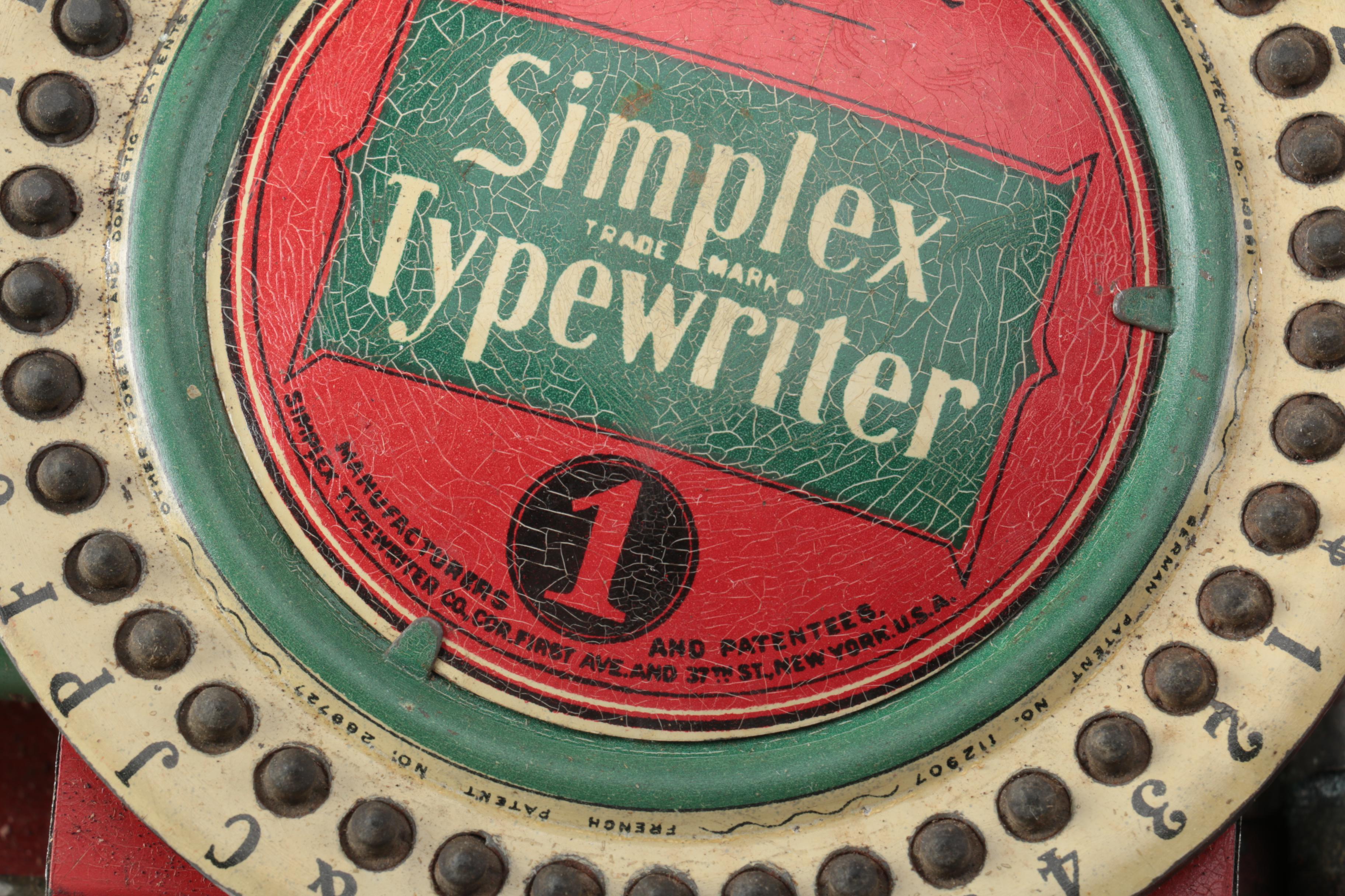 Vintage Simplex Typewriter and Ink Ribbons in Tins EBTH