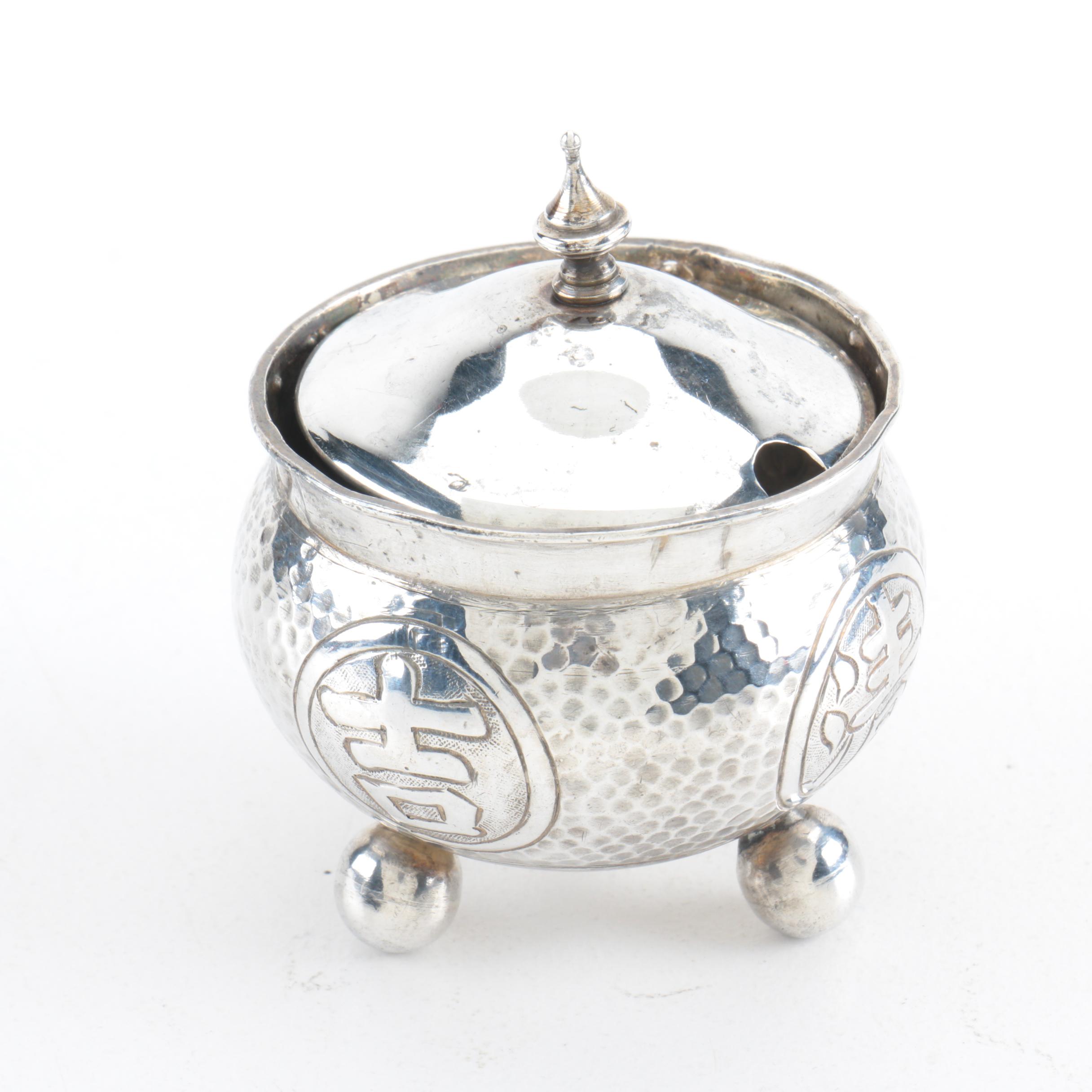 Asian Sterling Silver Covered Salt Cellar EBTH