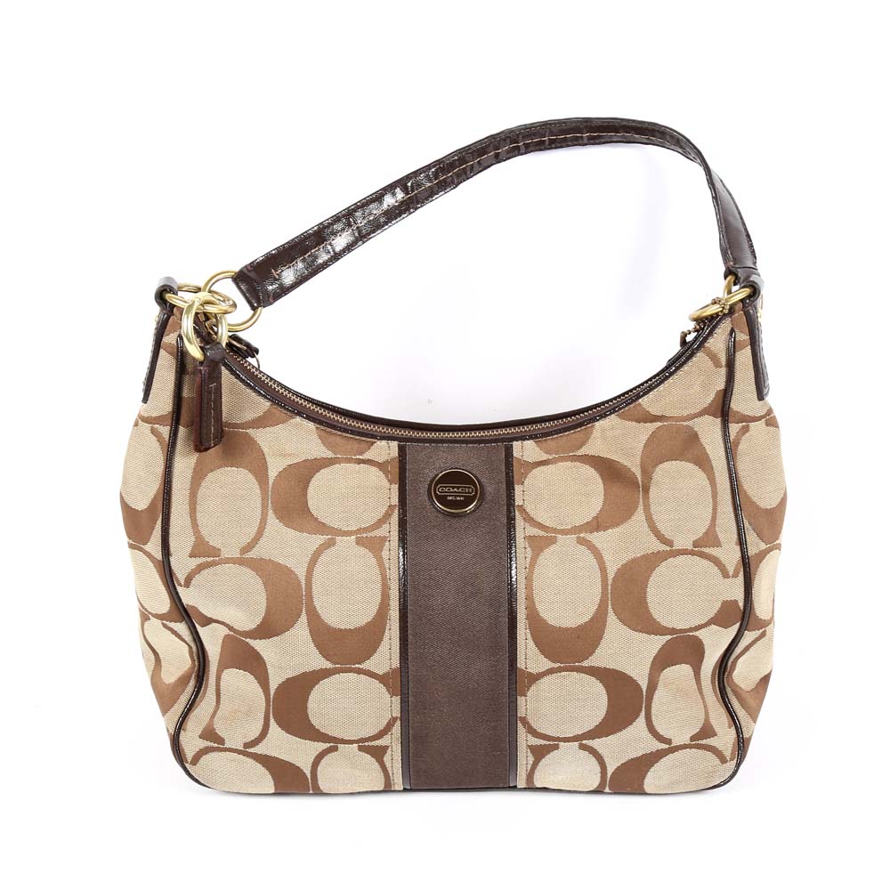 ... closeout coach signature stripe convertible hobo bag 23bc8 7e37d
