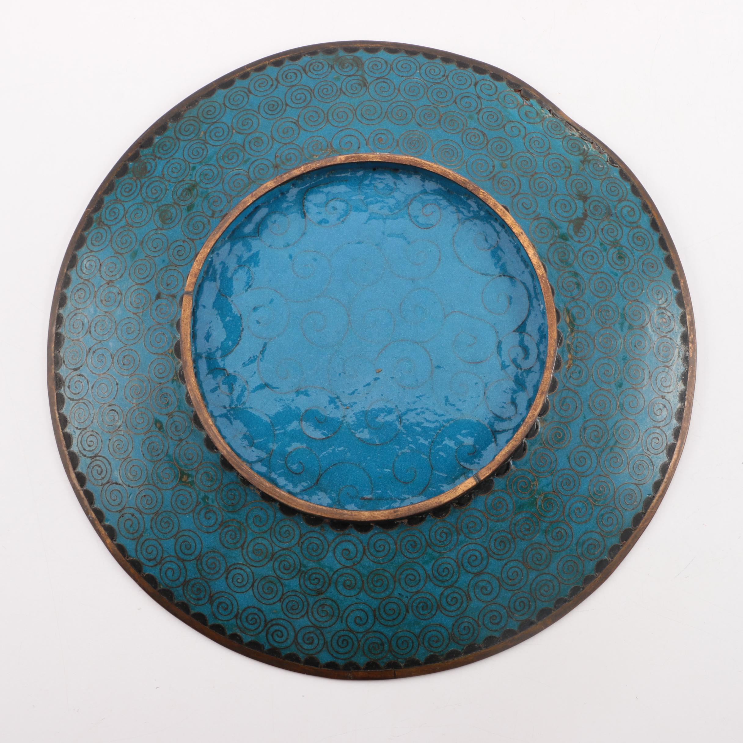 19th Century Antique Chinese Cloisonné Plates EBTH