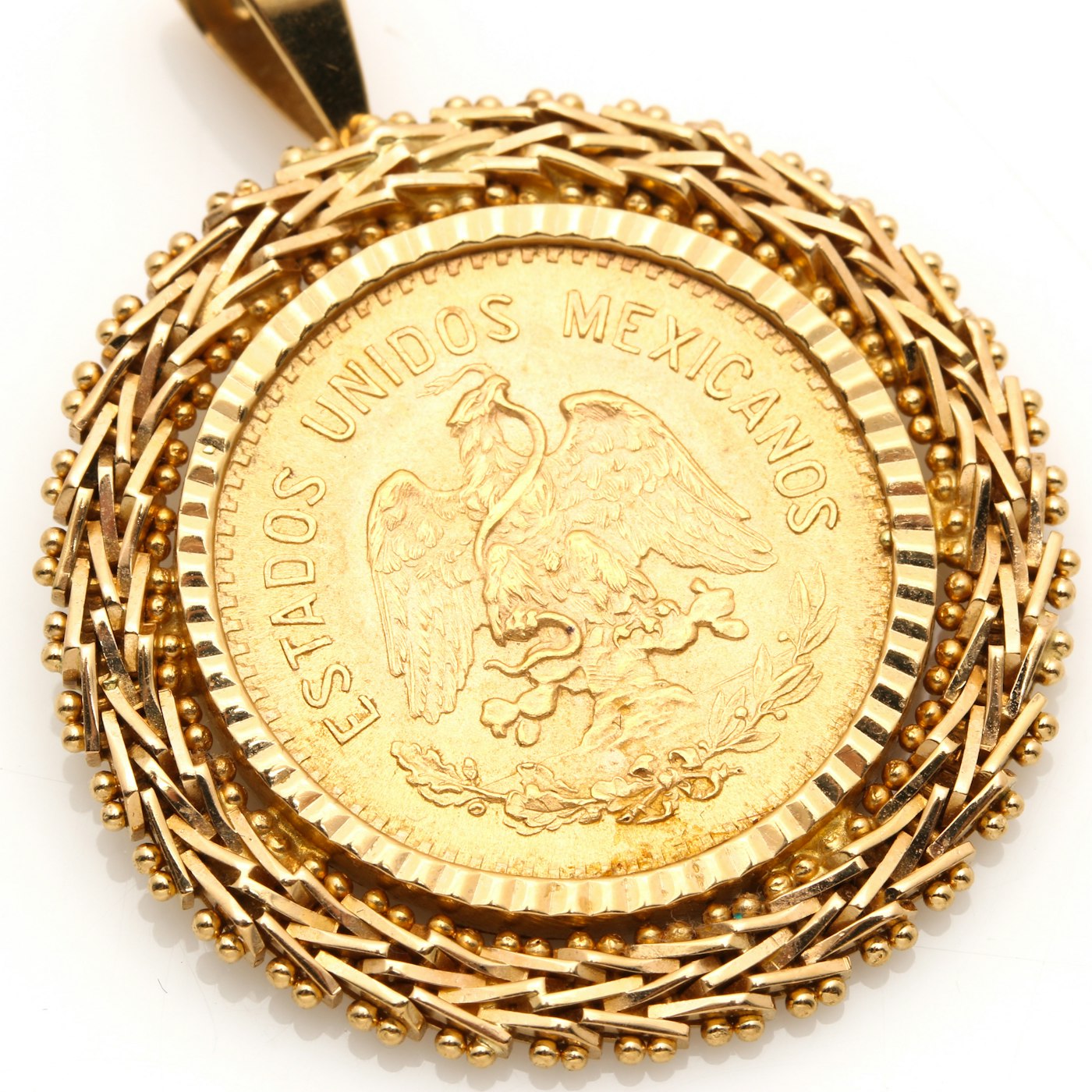 1959 Mexican 10 Peso Gold Coin Pendant EBTH 1959-mexican-10-peso-gold-coin-pendant-ebth