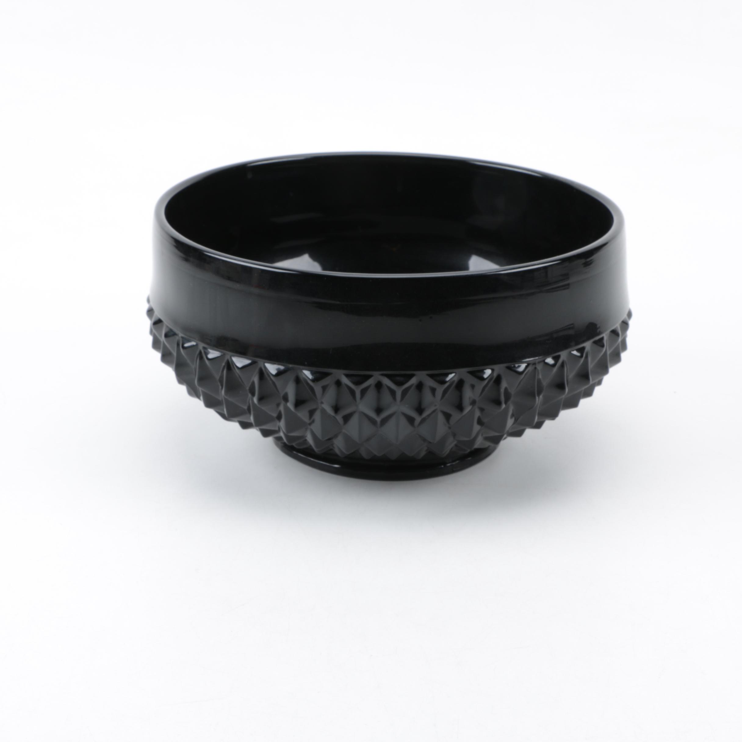 Black Glass Centerpiece Bowl EBTH