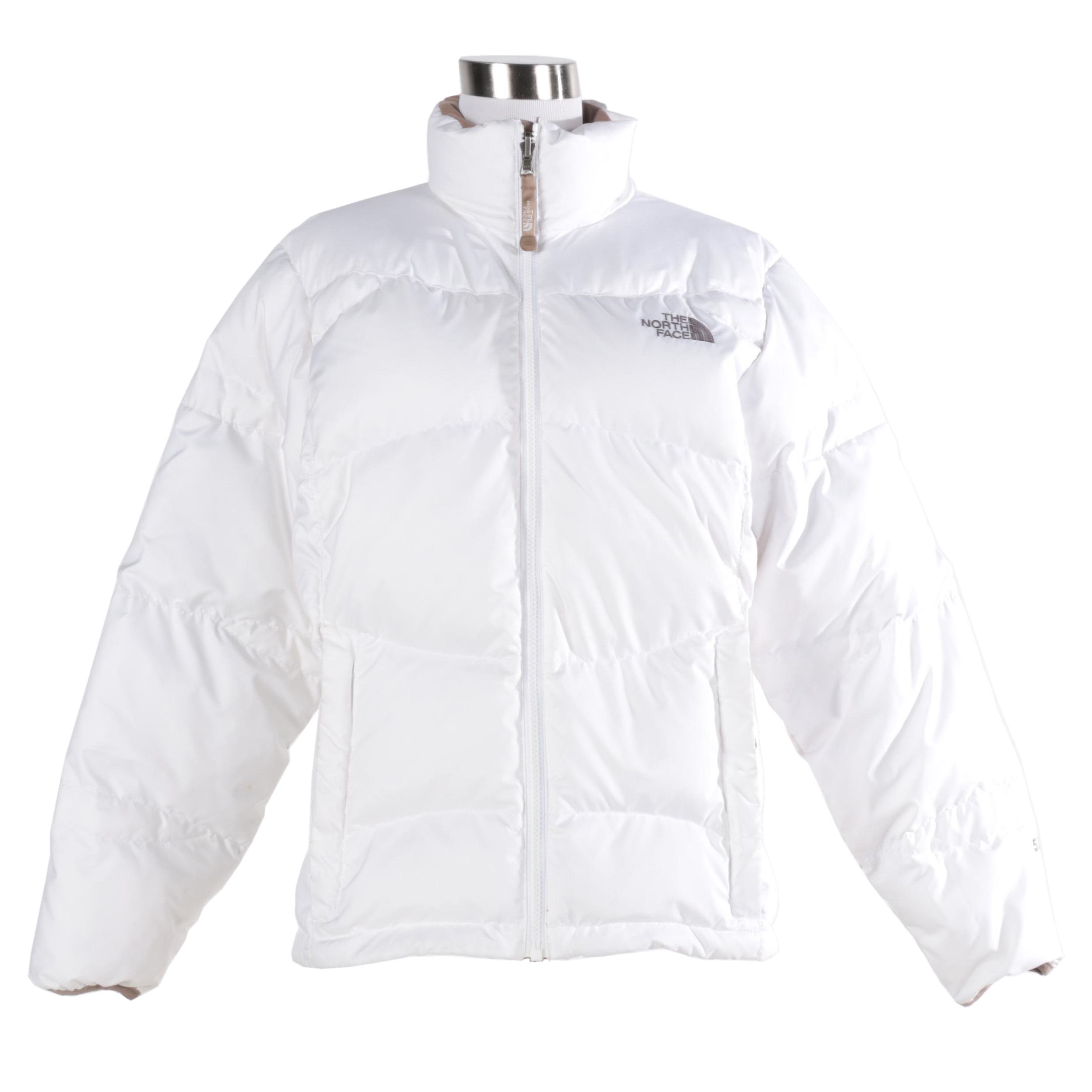 white puffer jacket north face