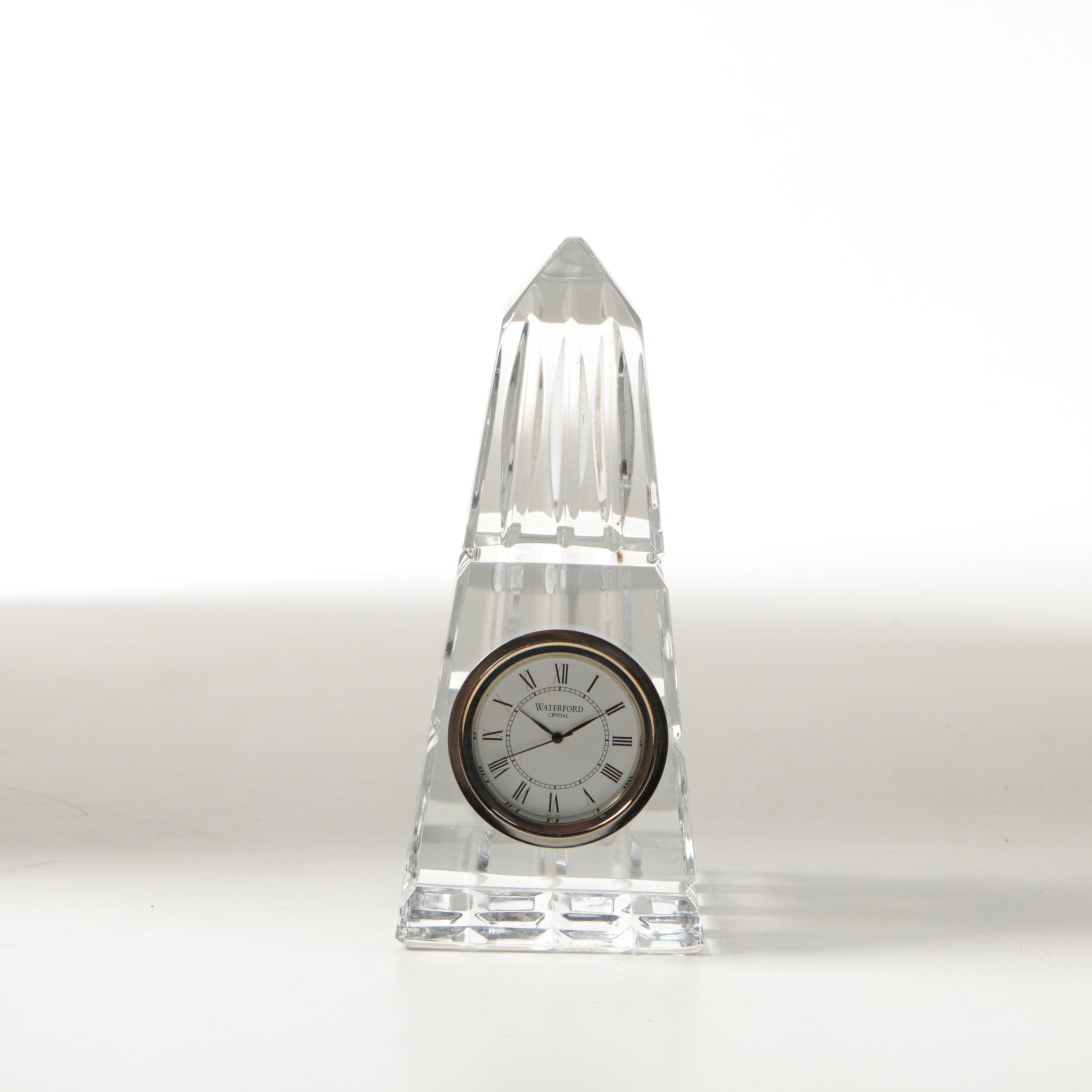 Waterford Crystal Obelisk Desk Clock EBTH
