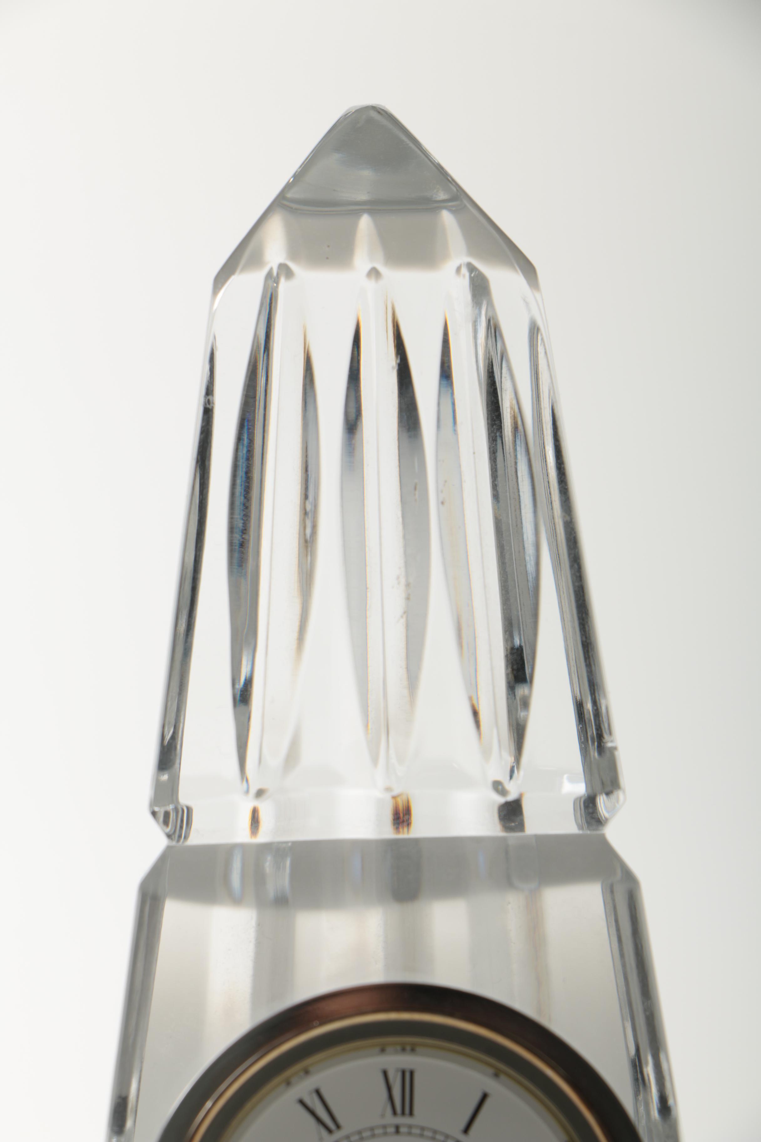 Waterford Crystal Obelisk Desk Clock EBTH