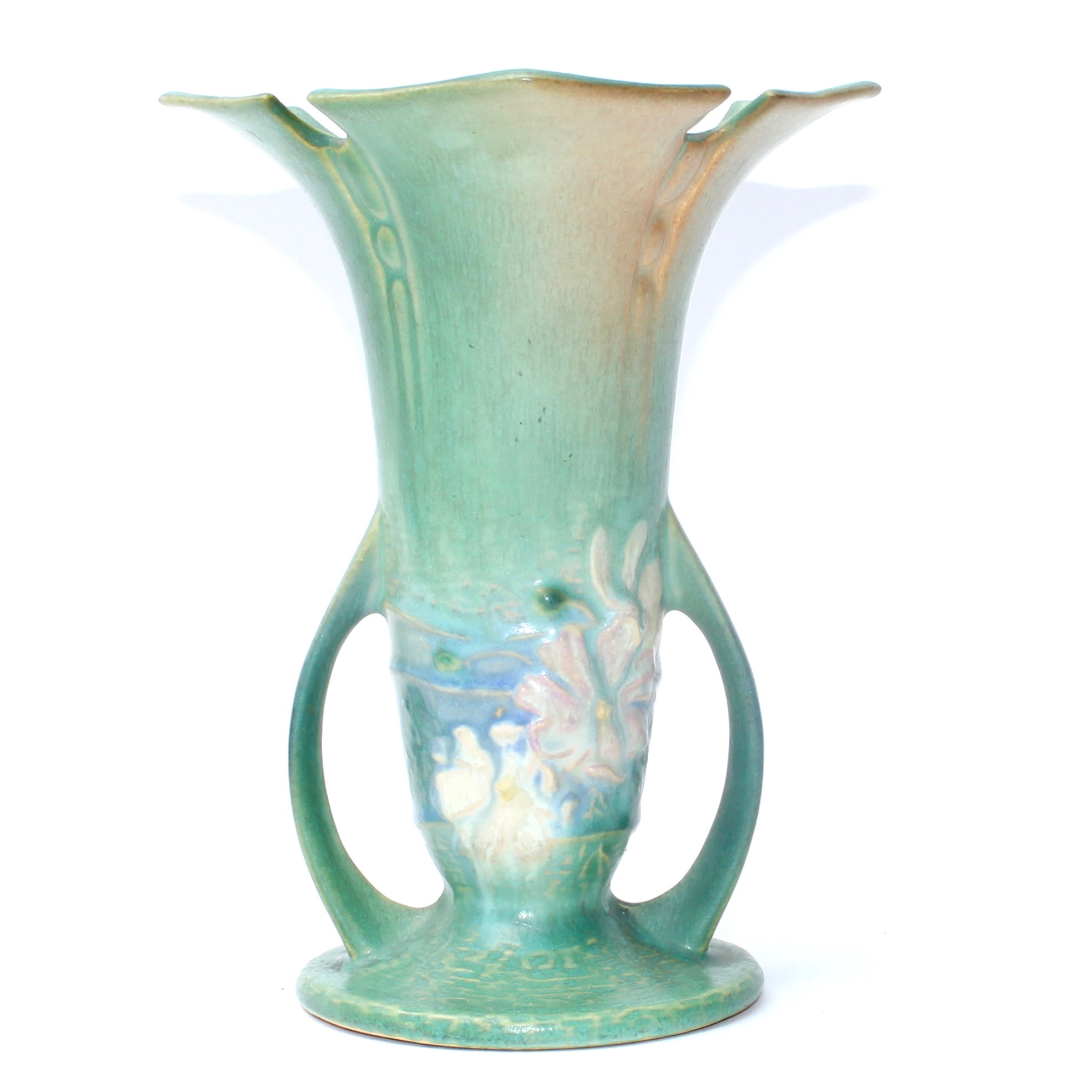 Roseville Green "Cosmos" Vase EBTH