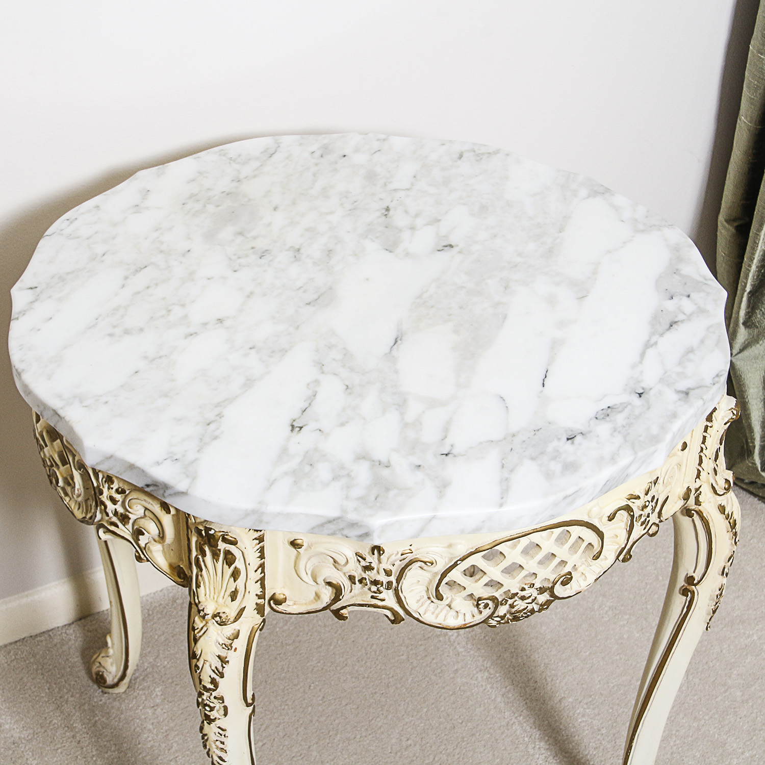 Vintage French Provincial Marble Top Table EBTH