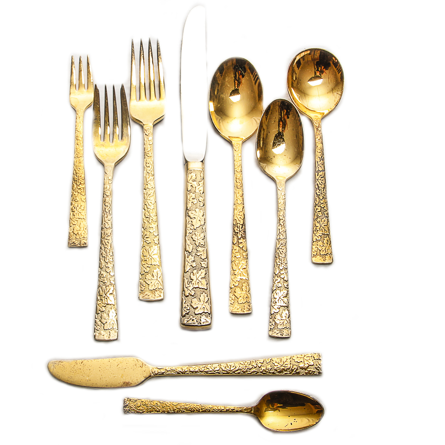 International Silver Co. GoldToned Flatware Set EBTH
