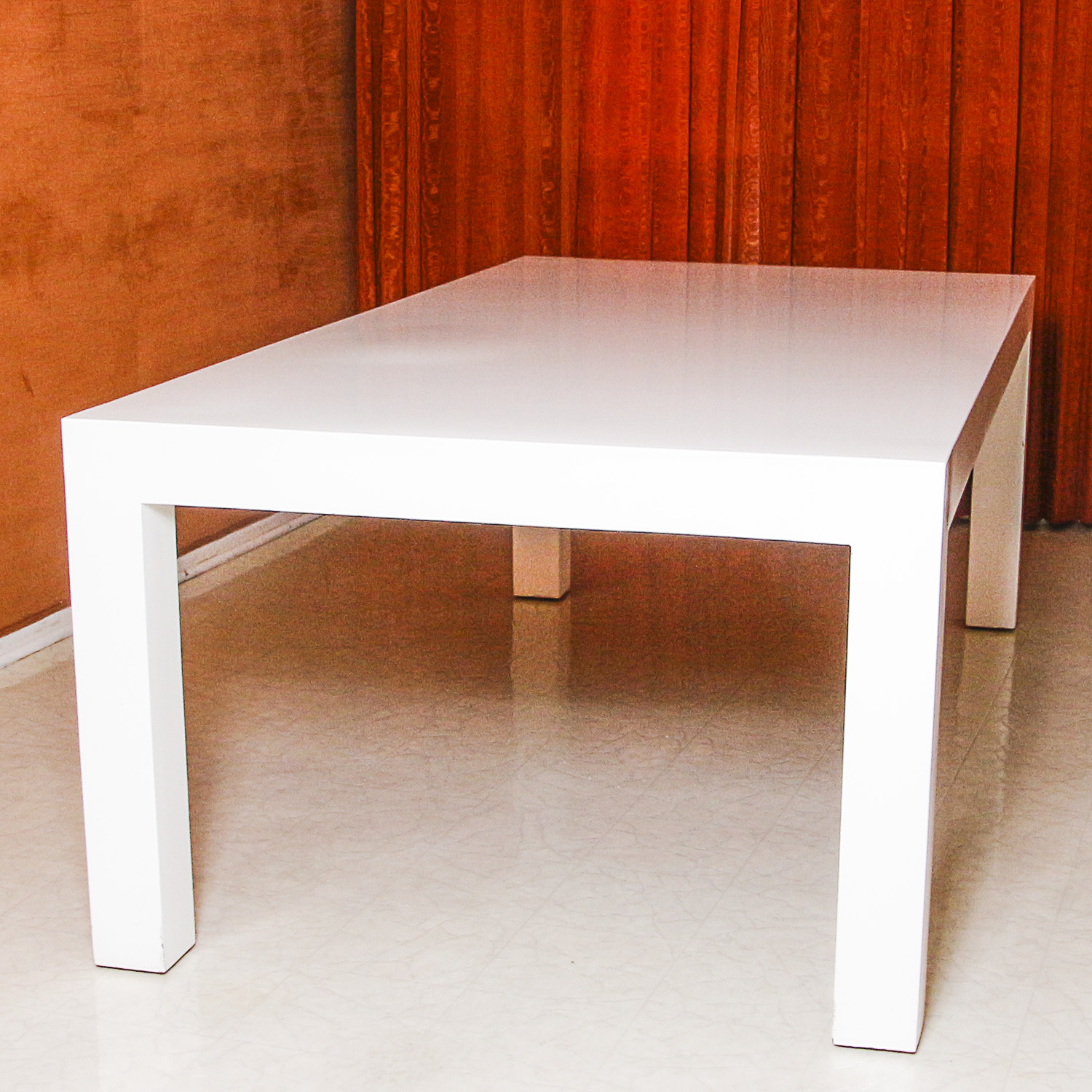 White Parsons Style Dining Table EBTH