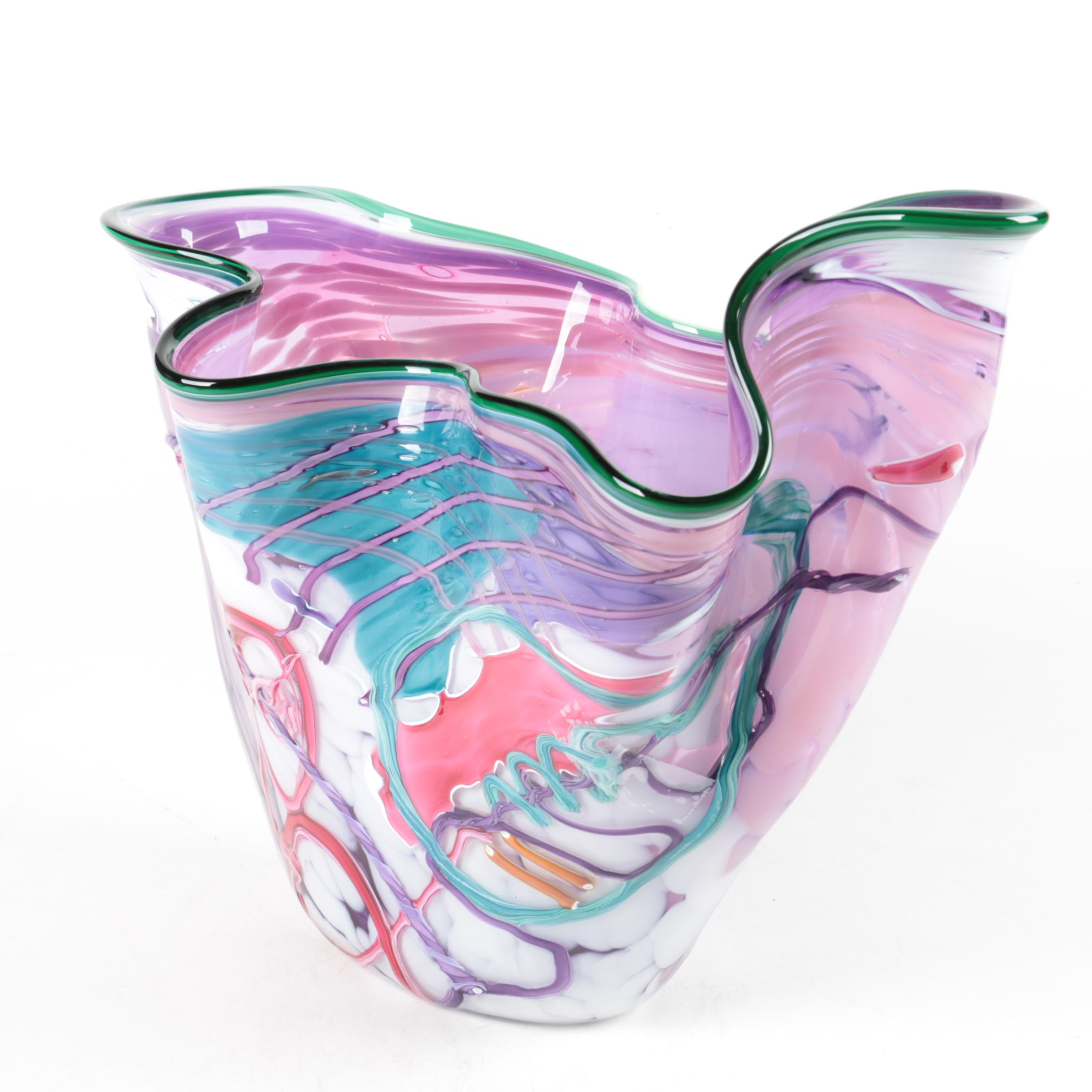 Signed Art Glass Freeform Bowl EBTH