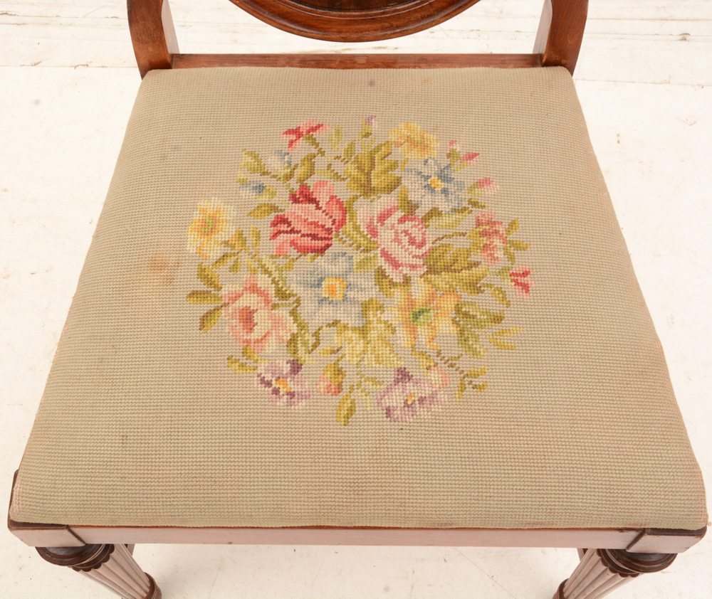 Set of Dining Chairs with Needlepoint Seats EBTH