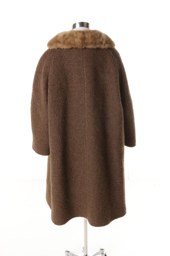 Vintage Wool Coat with a Mink Collar : EBTH