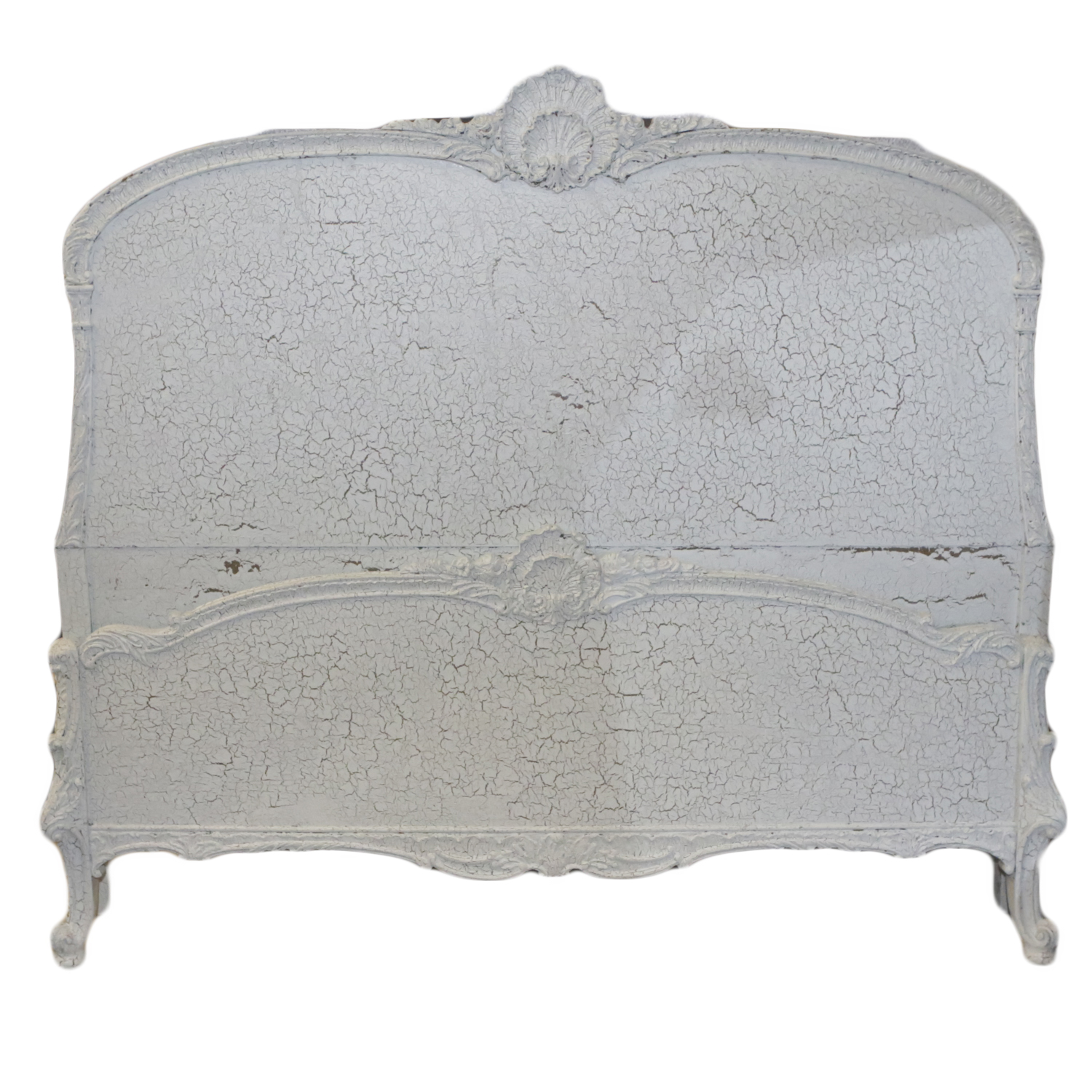 Vintage Queen Anne Style Full Size Headboard and Footboard EBTH