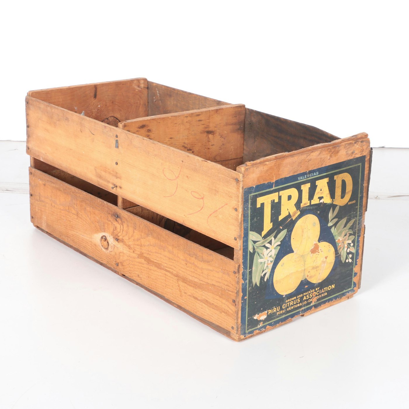 Vintage Wooden Triad Orange Crate EBTH Vintage Wooden Triad Orange Crate EBTH