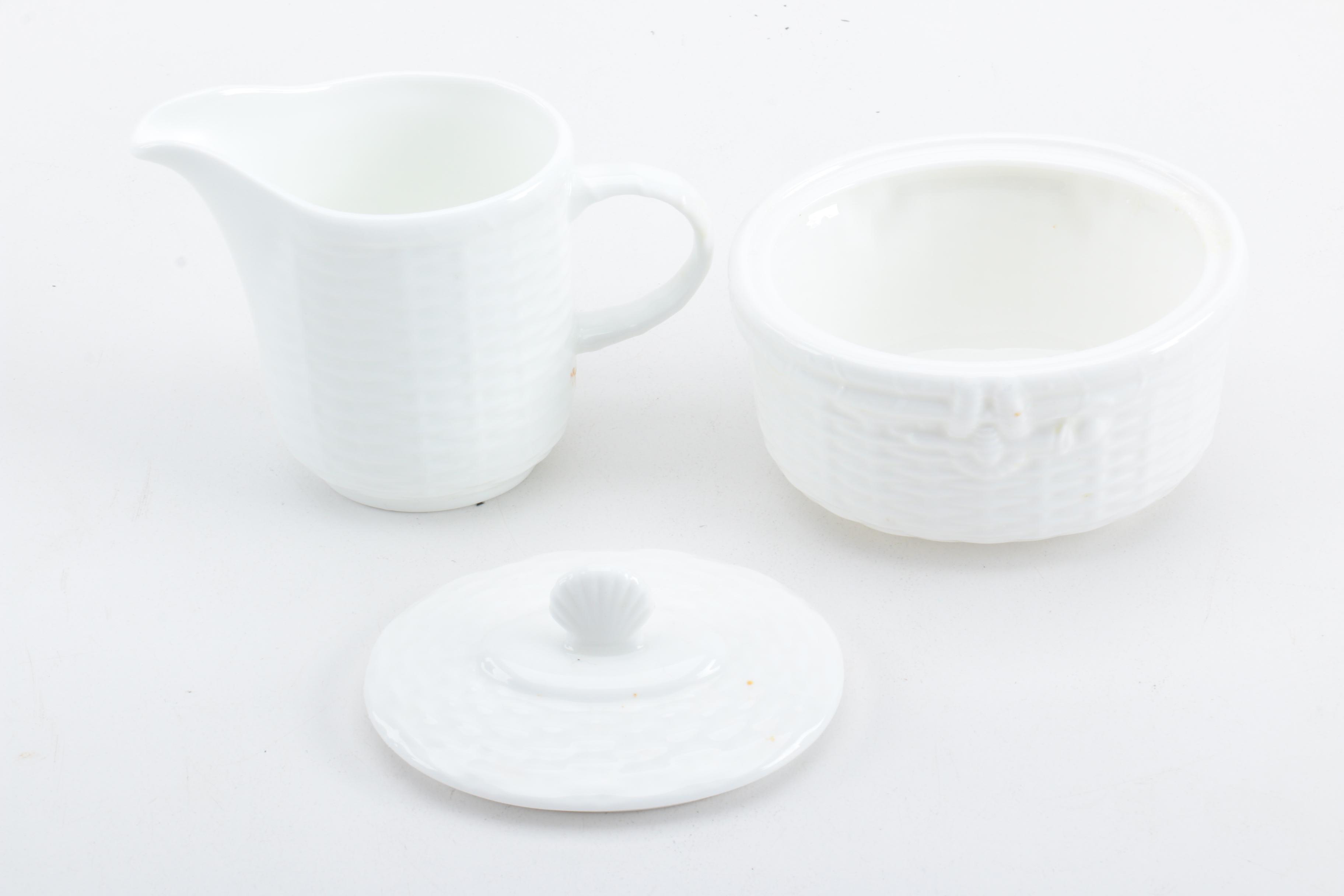 Wedgwood "Nantucket" Creamer and Sugar Bowl with Gorham "Berry Arbor