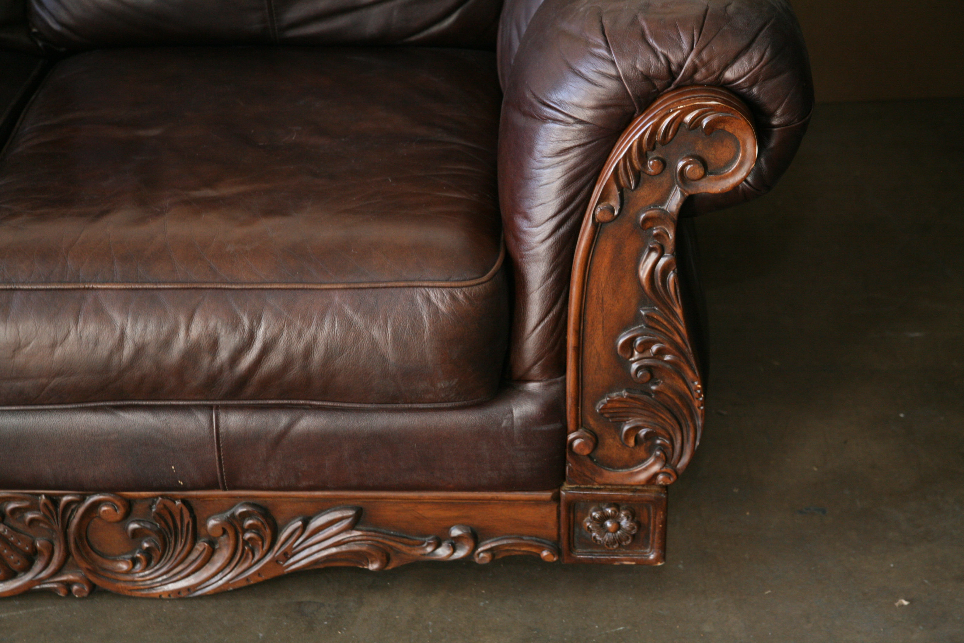 Victorian Style Leather Loveseat by Ashley Furniture EBTH