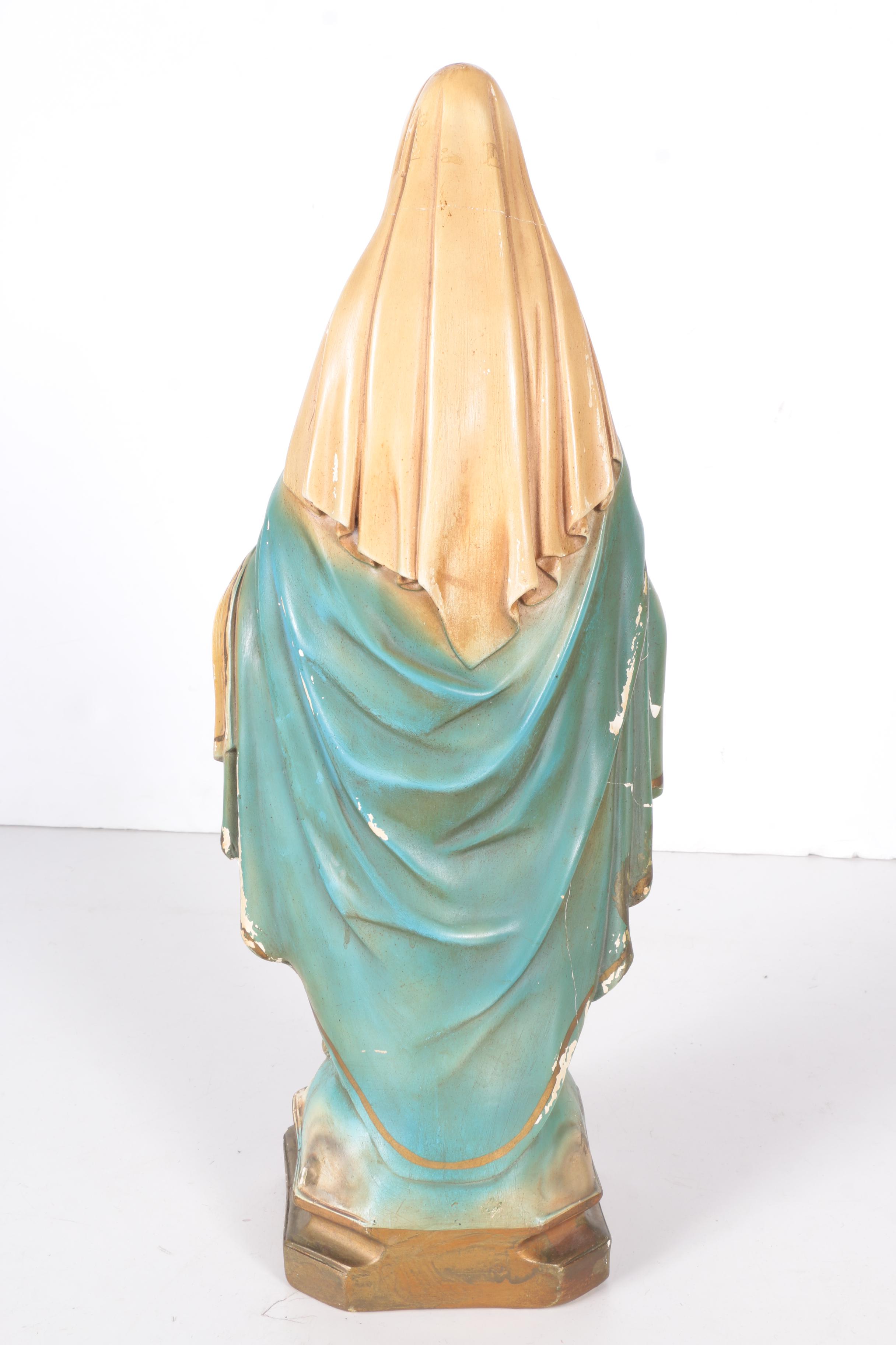 Vintage Chalkware Virgin Mary Statue EBTH