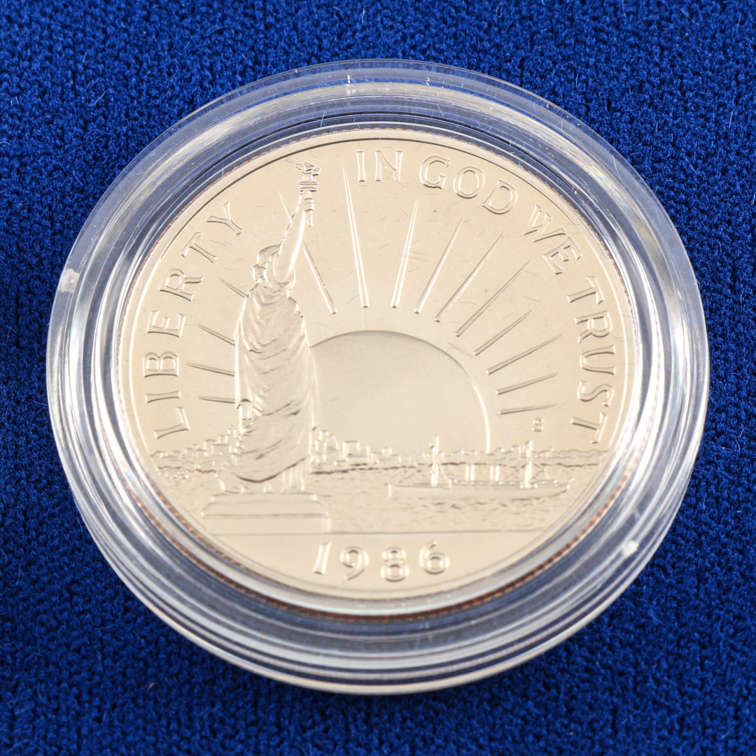 Set of Two Proof Commemorative 1986 Statue of Liberty/Ellis Island