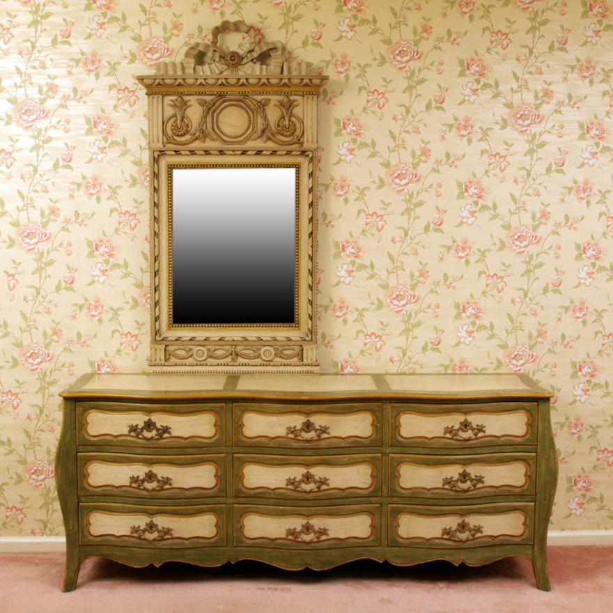 Vingage French Provincial Style Dresser With Mirror Ebth