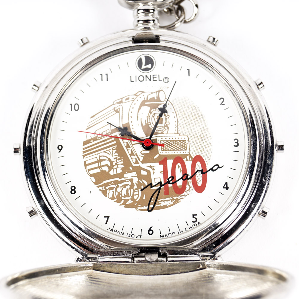Lionel Trains 100 Year Commemorative Pocket Watch on a Chain EBTH
