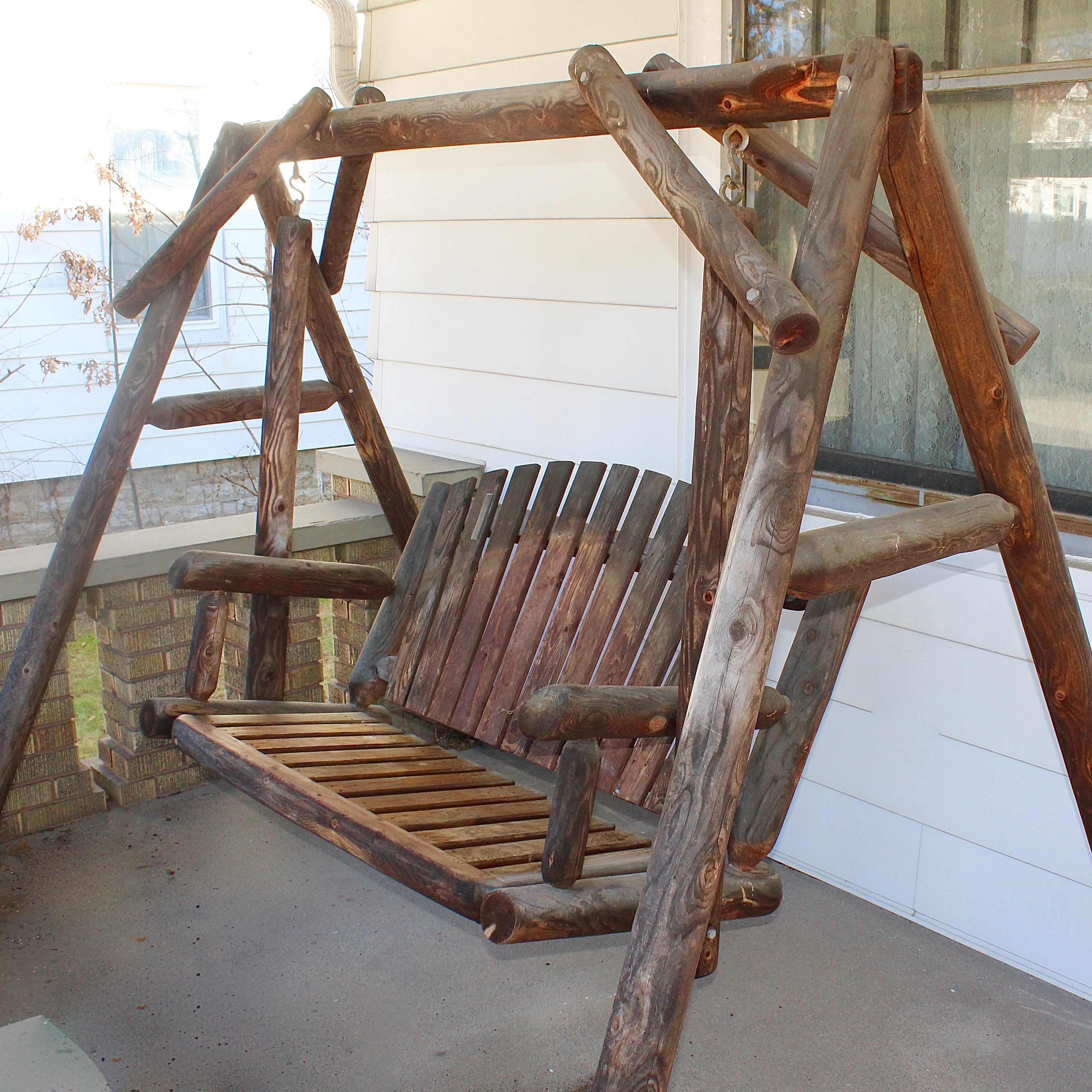 Artisan Crafted Rustic Porch Swing EBTH