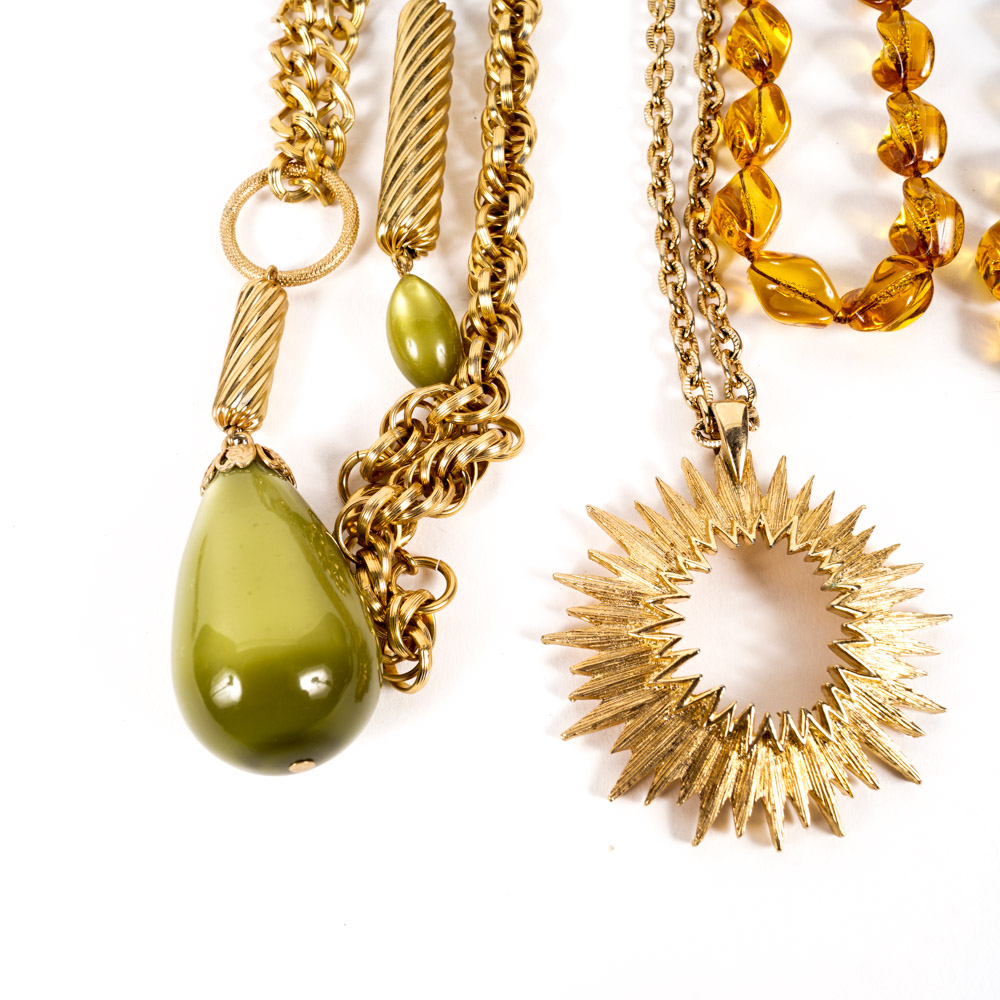 Sarah Coventry Costume Jewelry Collection with Owl and Cross Pendants