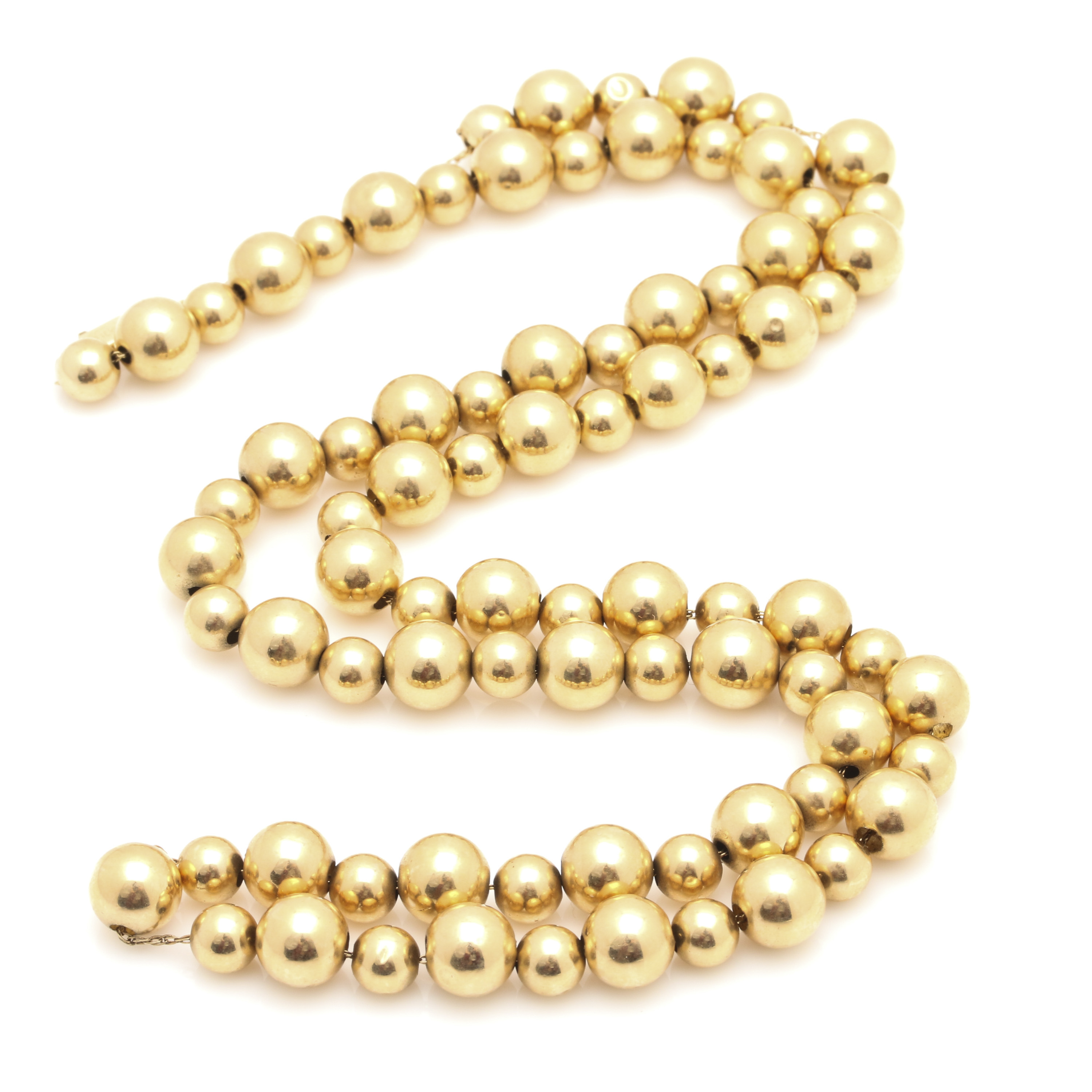 14K Yellow Gold Bead Necklace EBTH