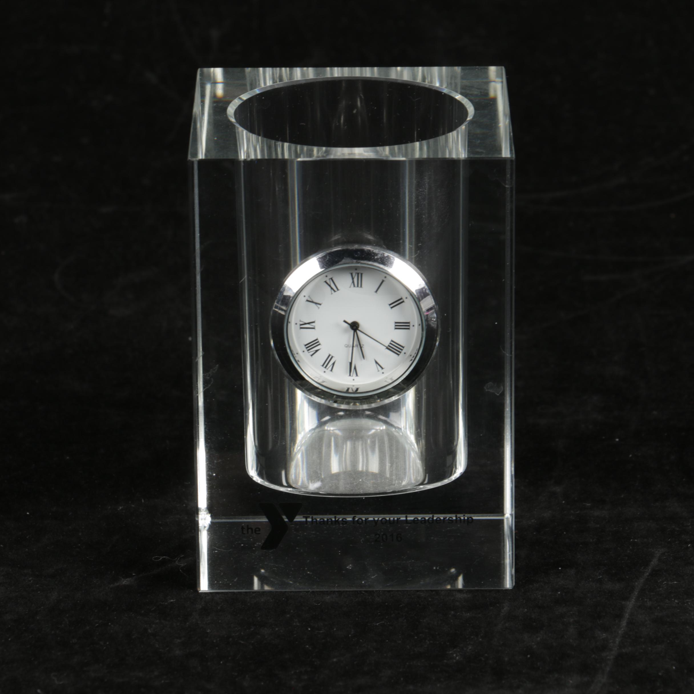 Waterford Crystal Paperweight, Porch Clock, and More EBTH