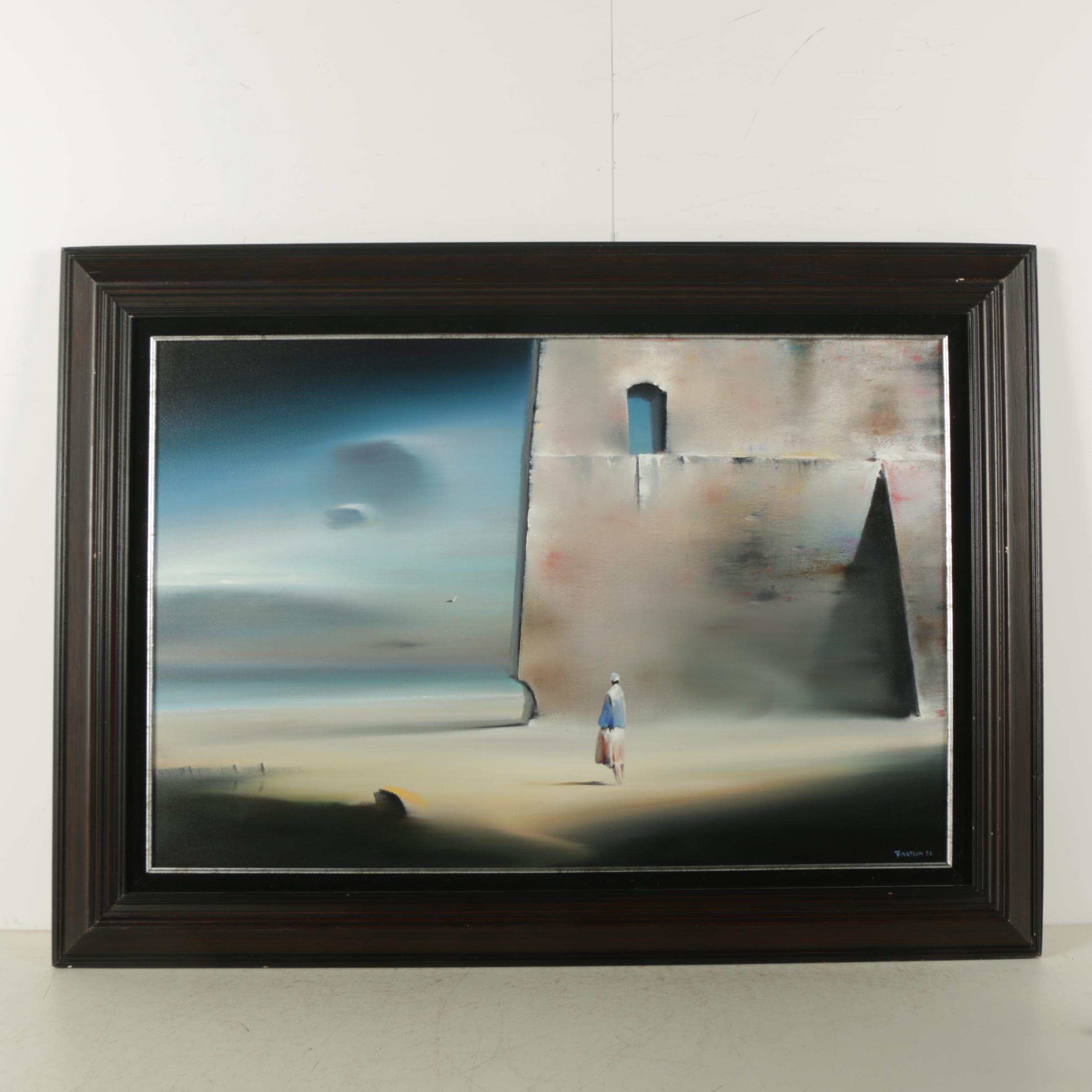 Robert Watson Oil Painting on Canvas "Seawall" EBTH