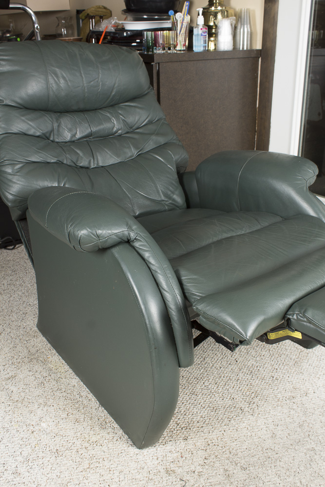 Green Faux Leather Recliner by Berkline EBTH