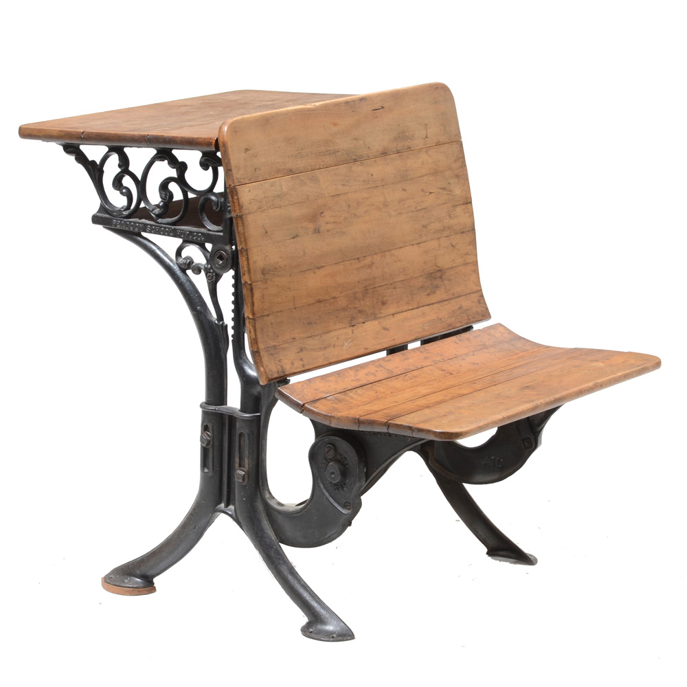 Antique School Desk By Peabody School Furniture Co Circa 1900s